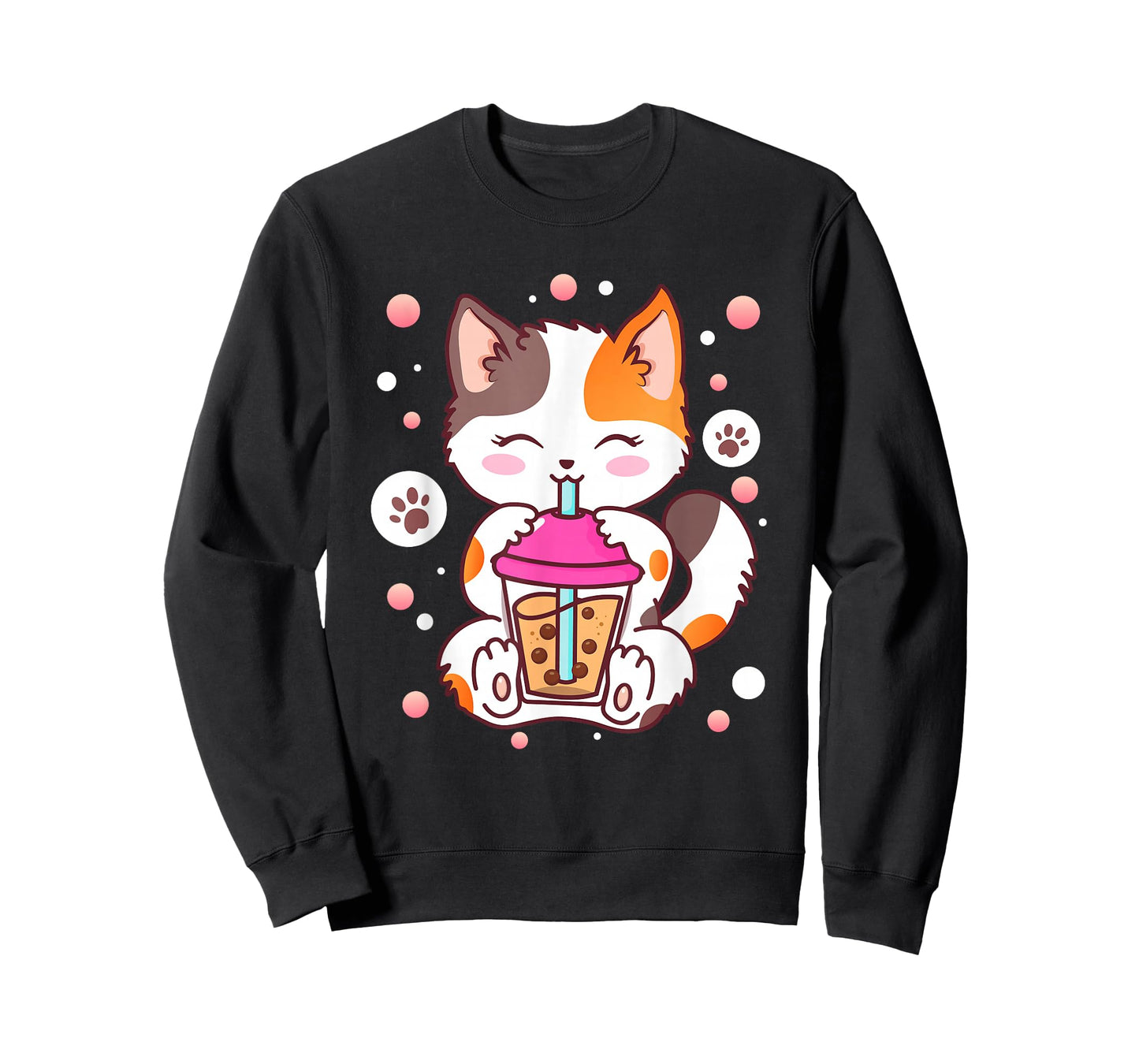 Cat Boba Tea Bubble Tea Kawaii Anime Japanese Neko Girl Teen T-Shirt