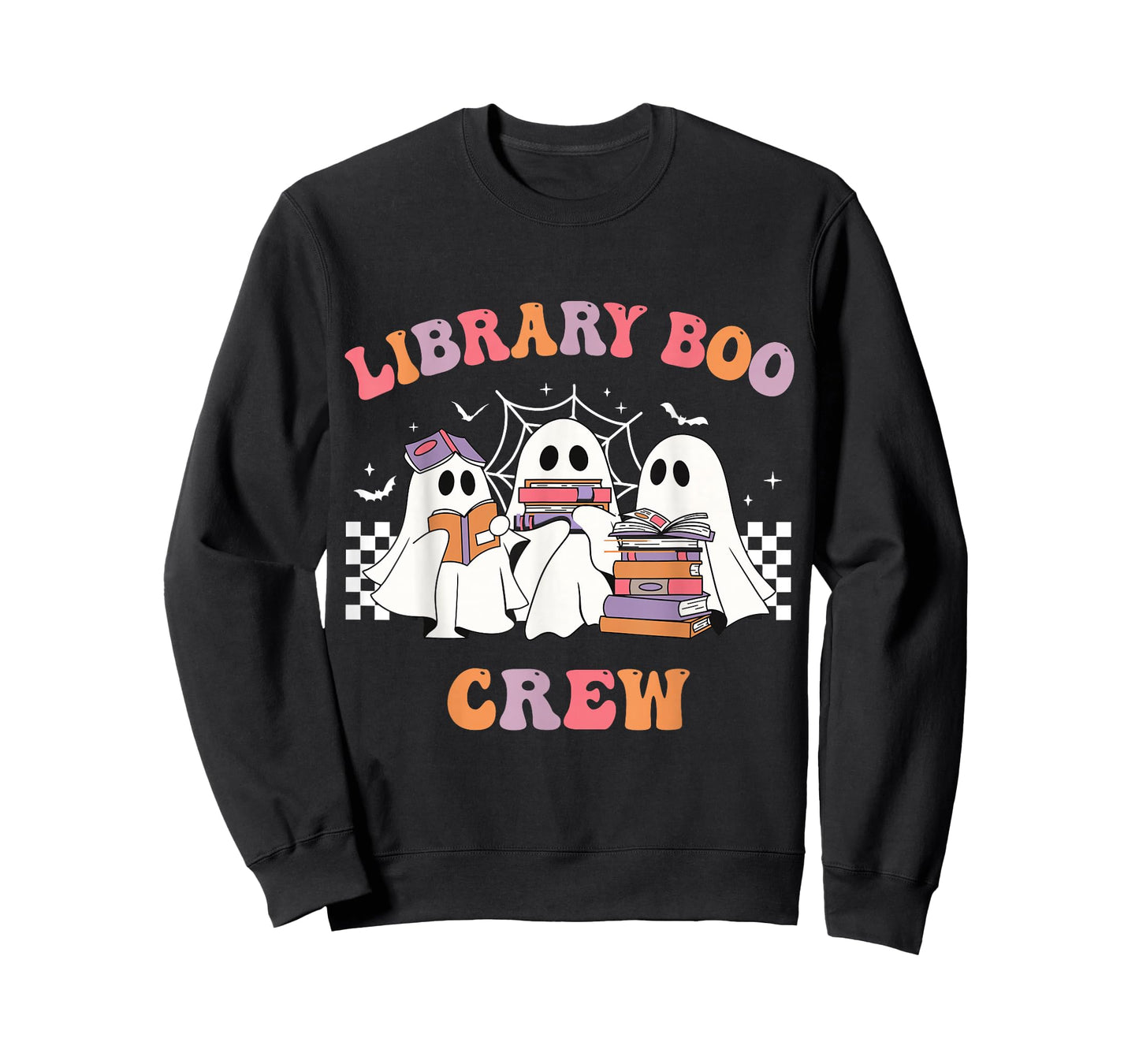Library Boo Crew Book Lovers Funny Halloween Library Ghost T-Shirt