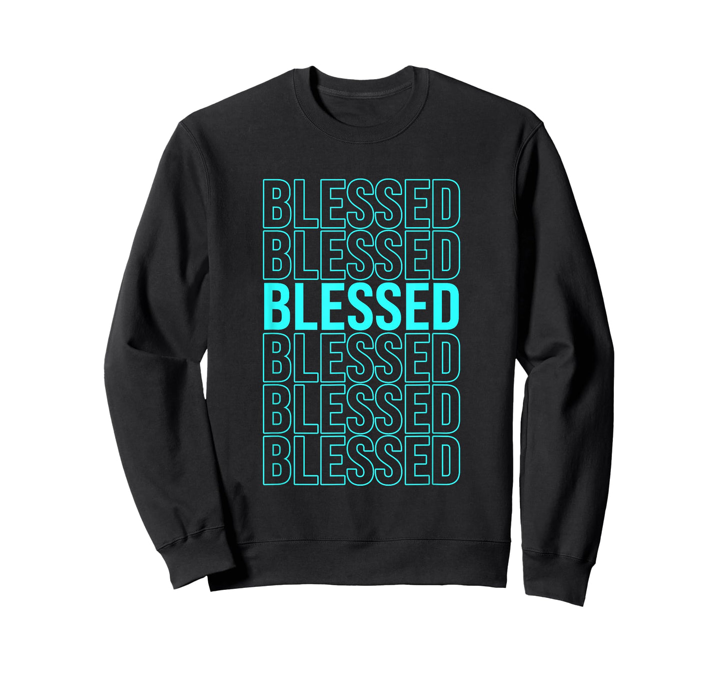 Turquoise Blessed Turquoise Color Graphic T-Shirt