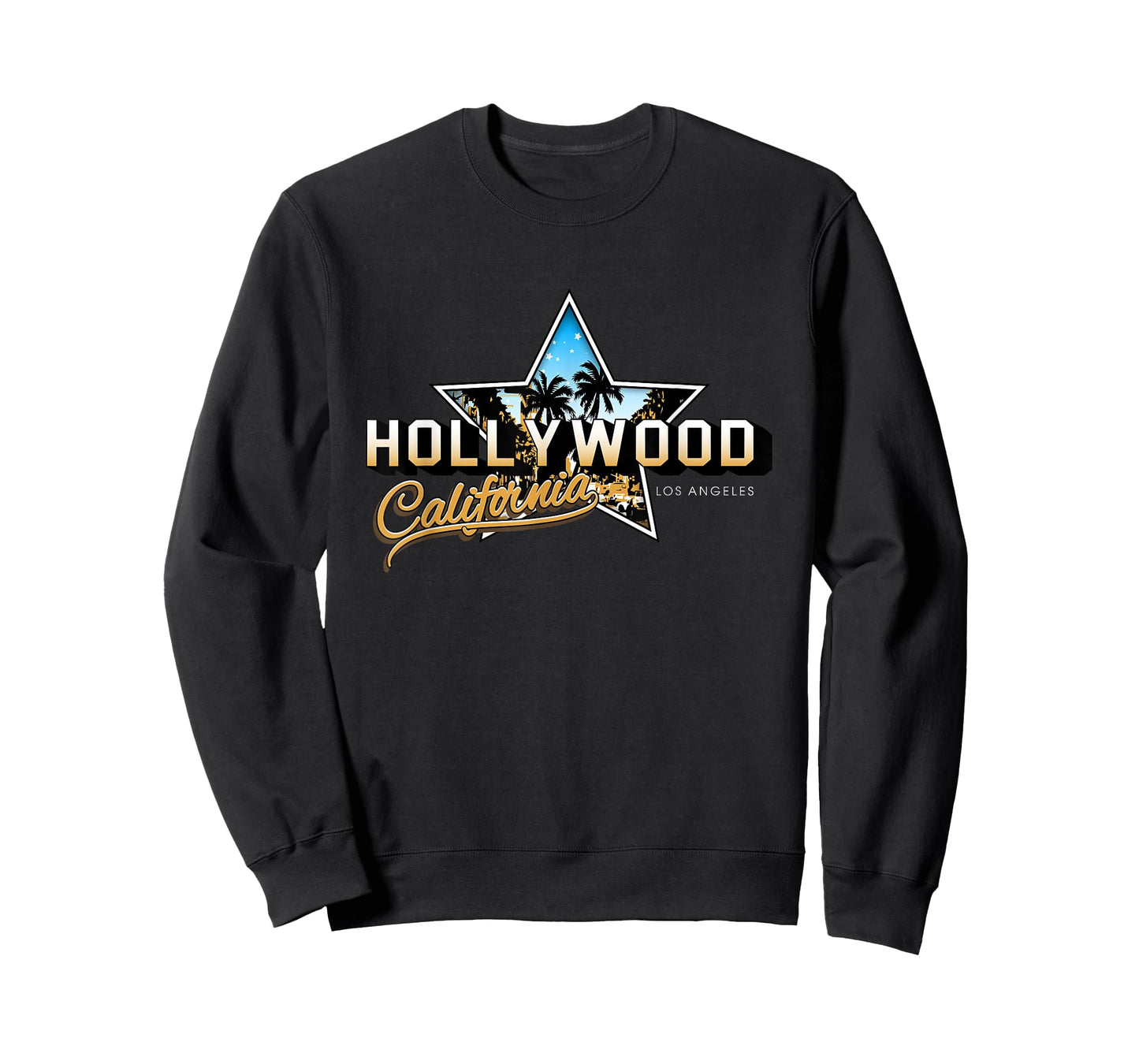 Cool Hollywood Los Angeles California Stars Novelty Graphic T-Shirt