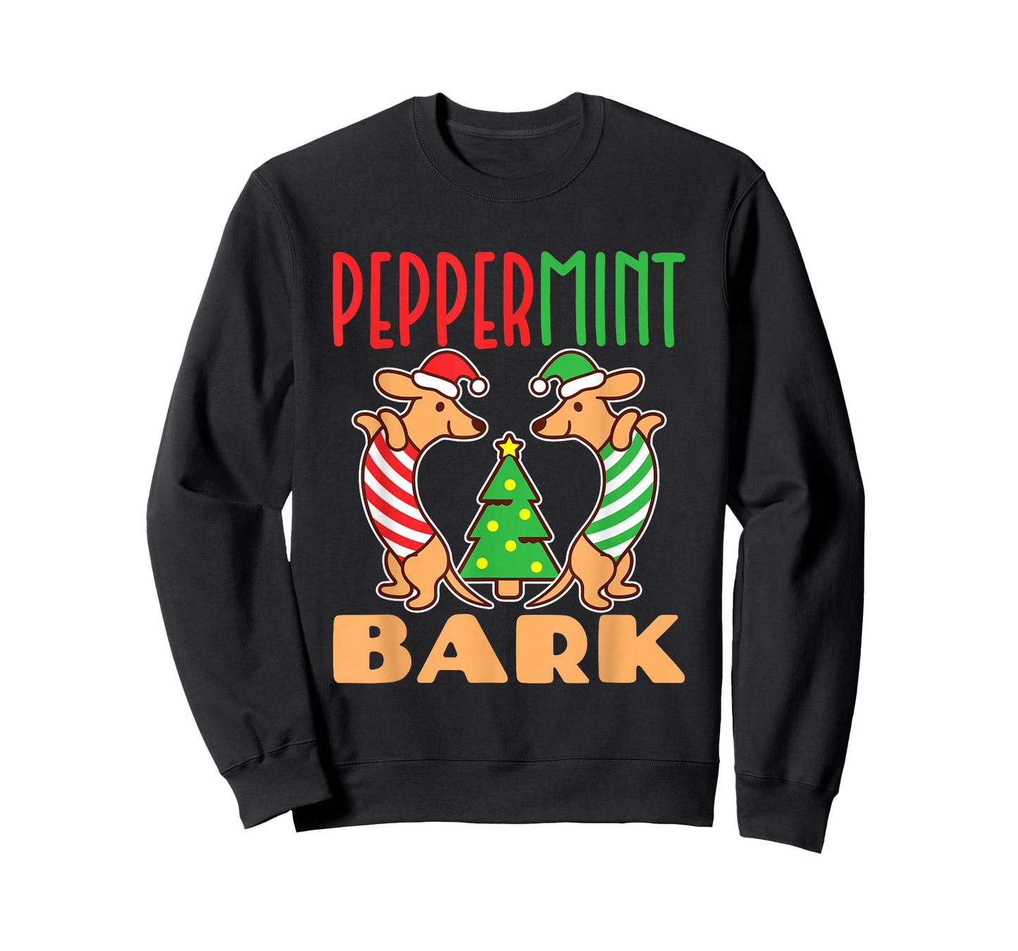 Peppermint Bark Christmas Doxie Dachshund Dog Pun Xmas T-Shirt