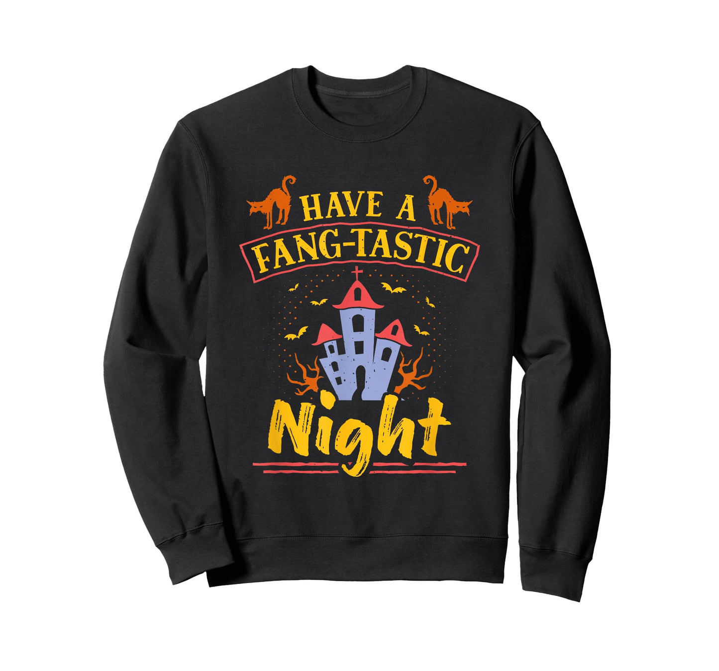 Fang-Tastic Night Scary Bat Witch Halloween Costume T-Shirt