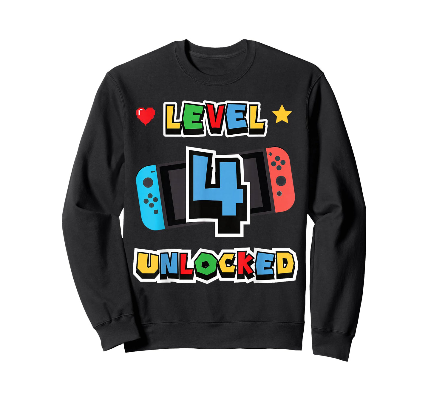 Level 4 Unlocked 4th Birthday Kids Video Game 4 Years Old T-Shirt
