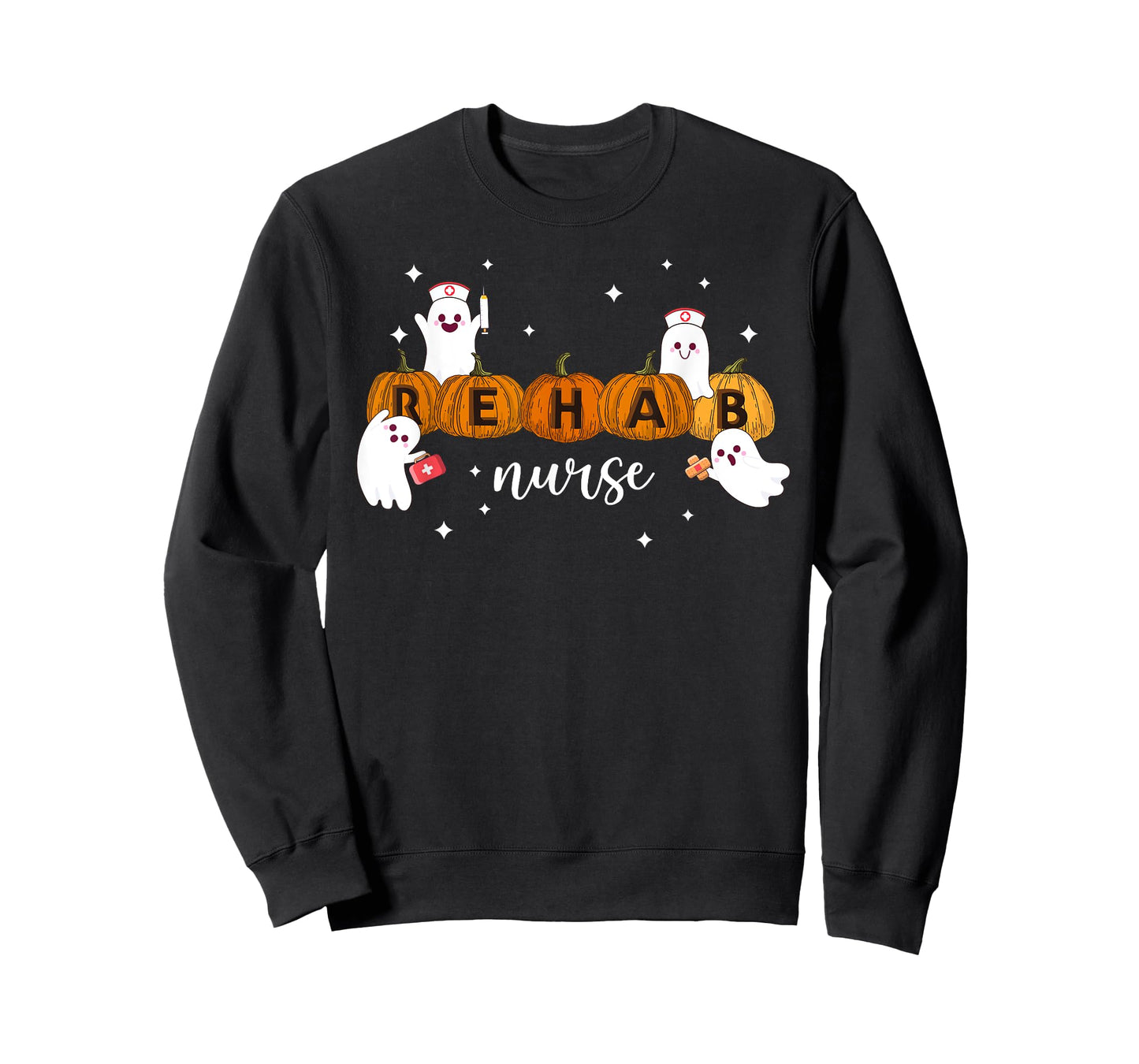 Rehab Nurse Pumpkin Halloween Nursing Health Care Worker T-Shirt