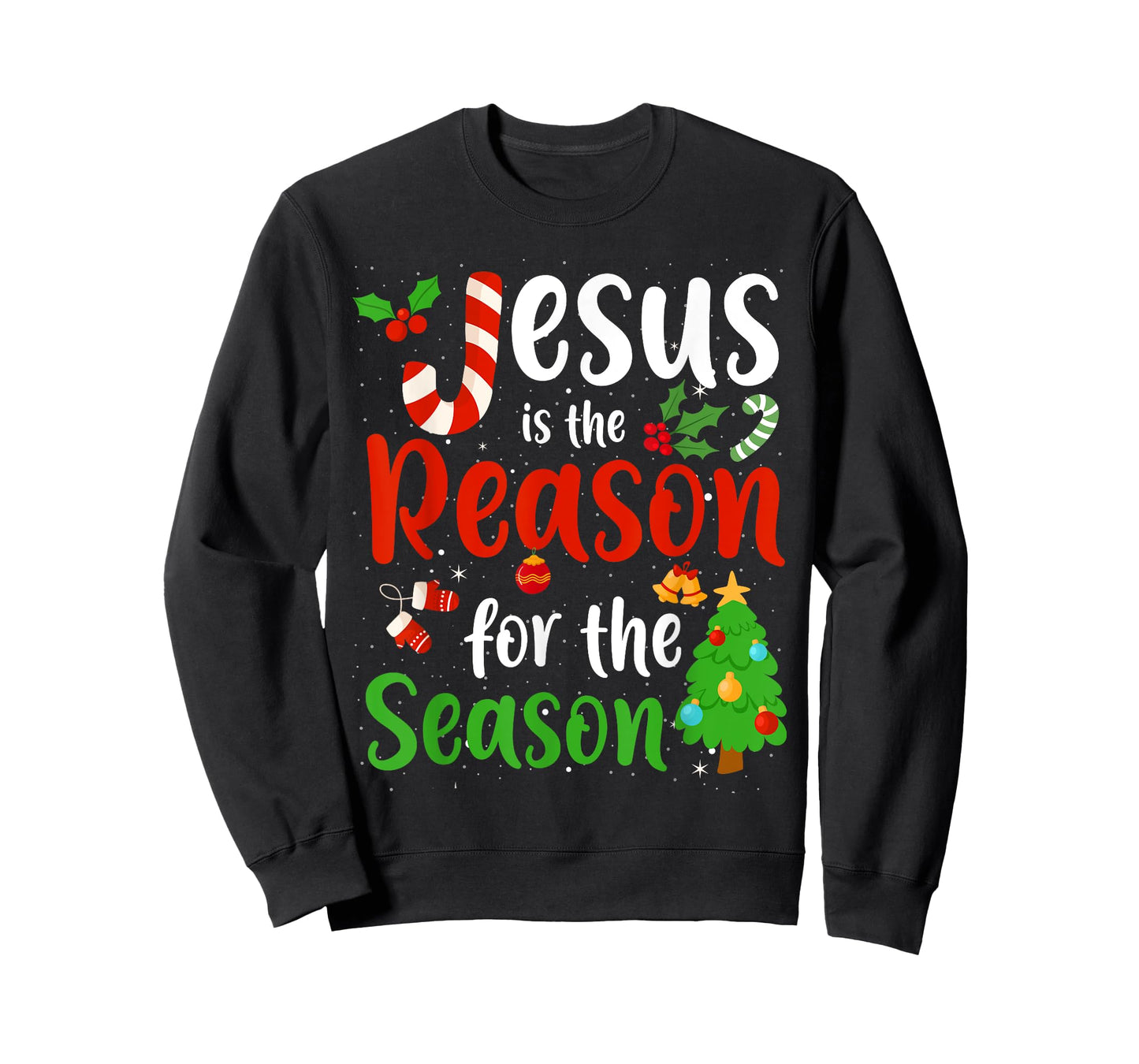 Jesus is the reason for the season Candy Cane Christmas Pjs T-Shirt
