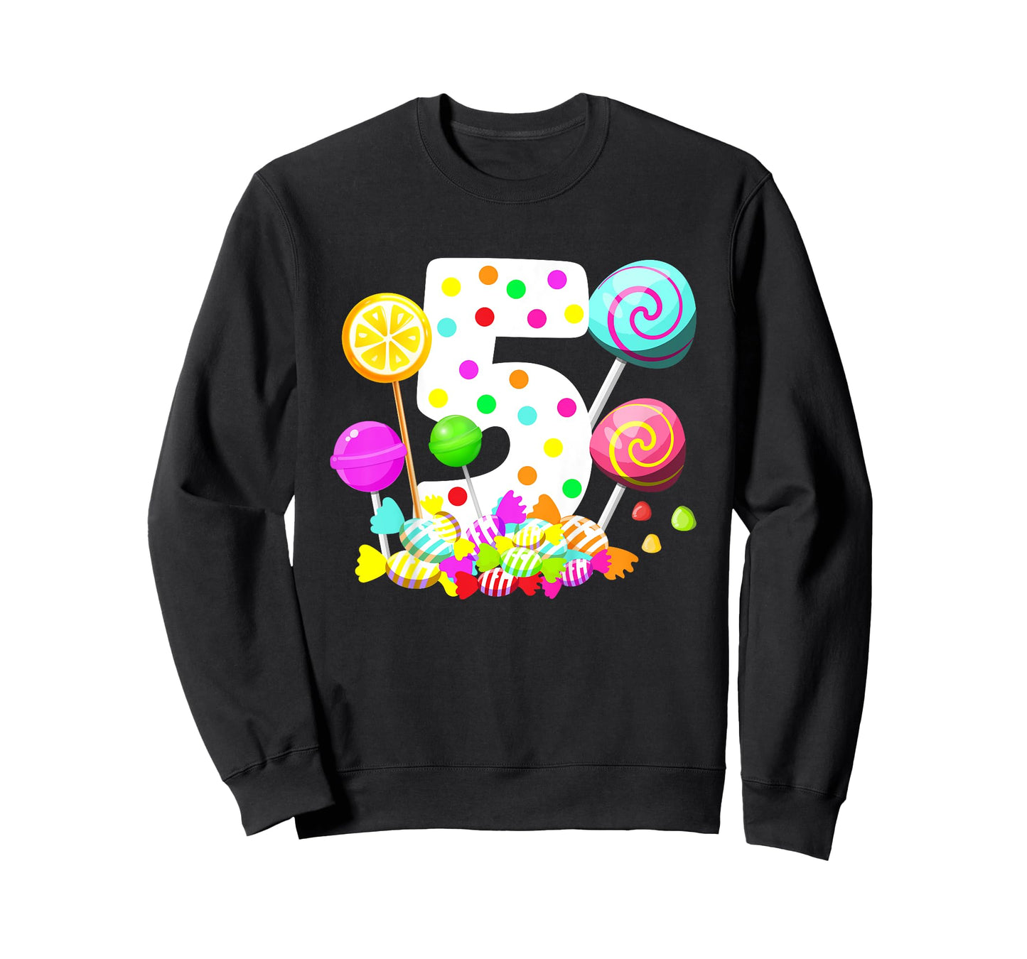 Kids 5th Candy Birthday Party Five Year Old Girl Candy T-Shirt