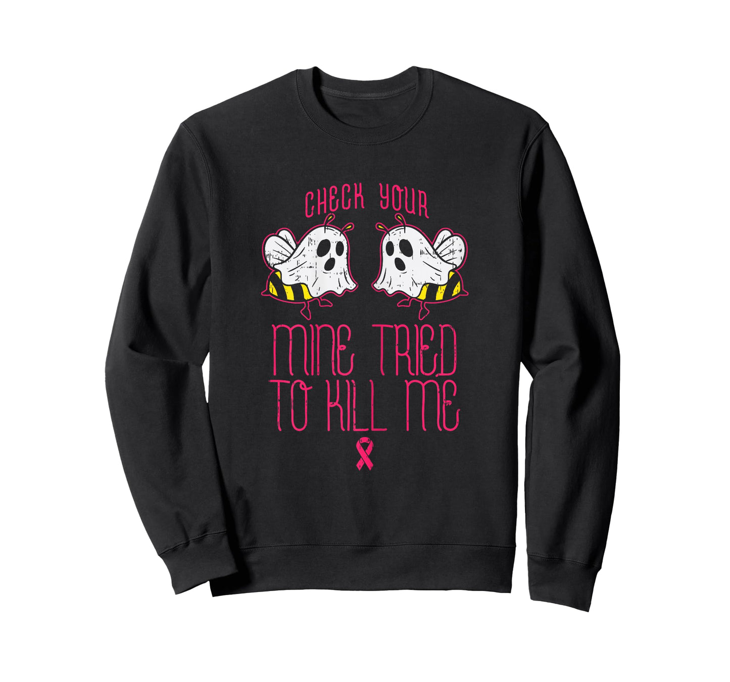 Check Your Boo-bees Funny Halloween Breast Cancer Awareness T-Shirt