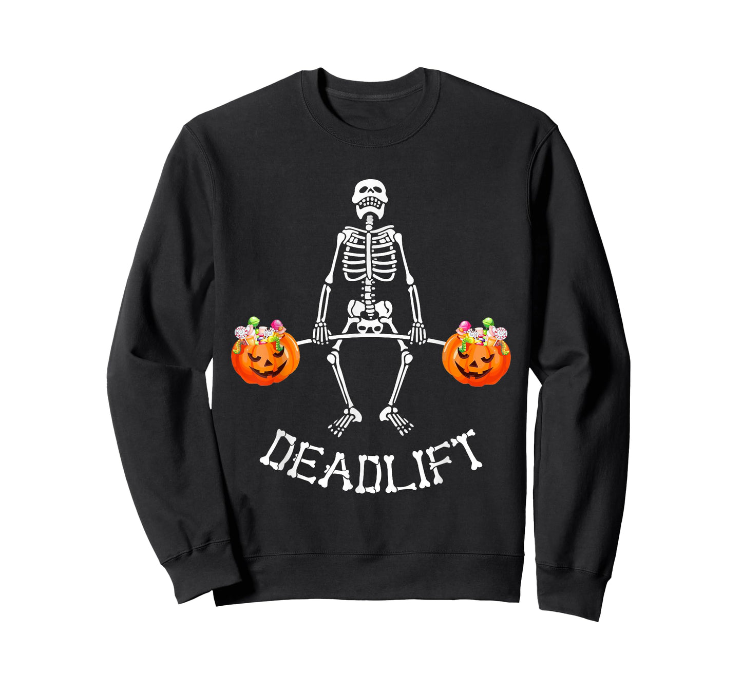 Funny Skeleton Deadlift Halloween Fitness Gym Humor Workout T-Shirt