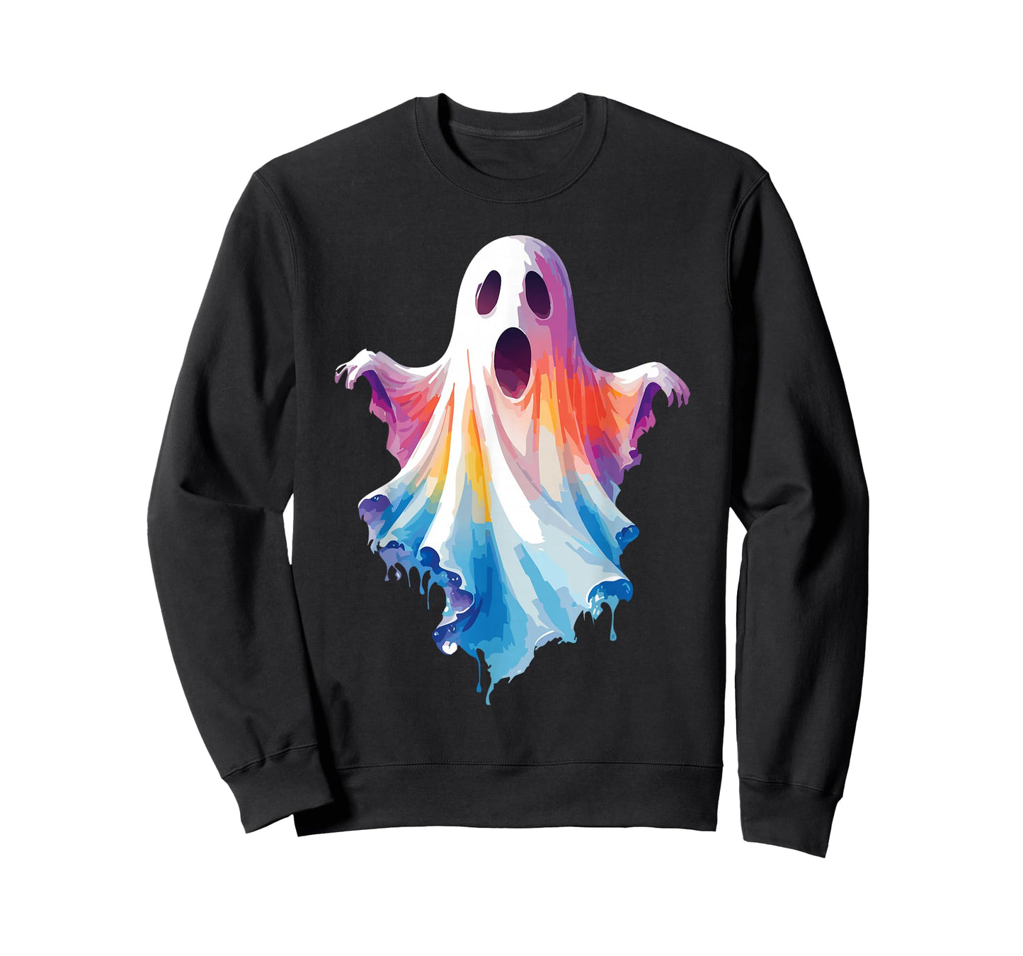 Tie Dye Aesthetic Ghost Colorful Artistic Halloween Ghost T-Shirt