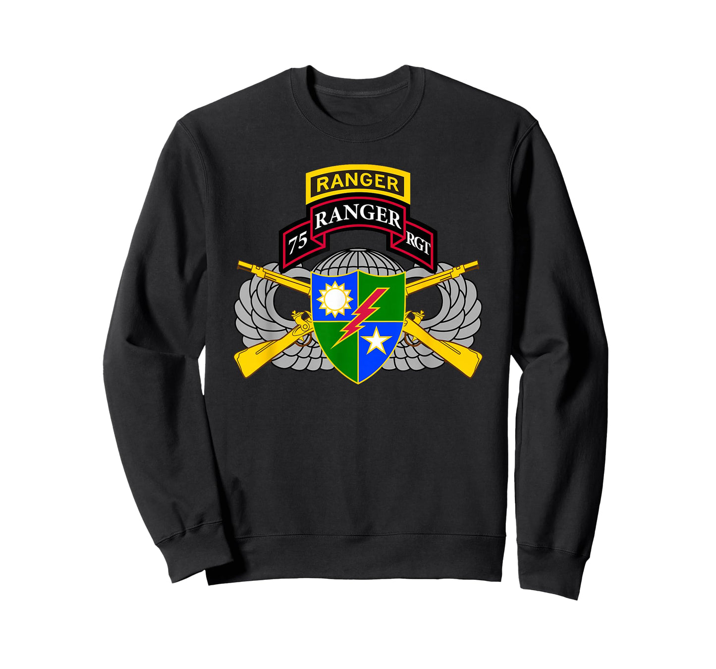 US Army Ranger - 75th Scroll, Tab, Airborne Wings, Rifles T-Shirt