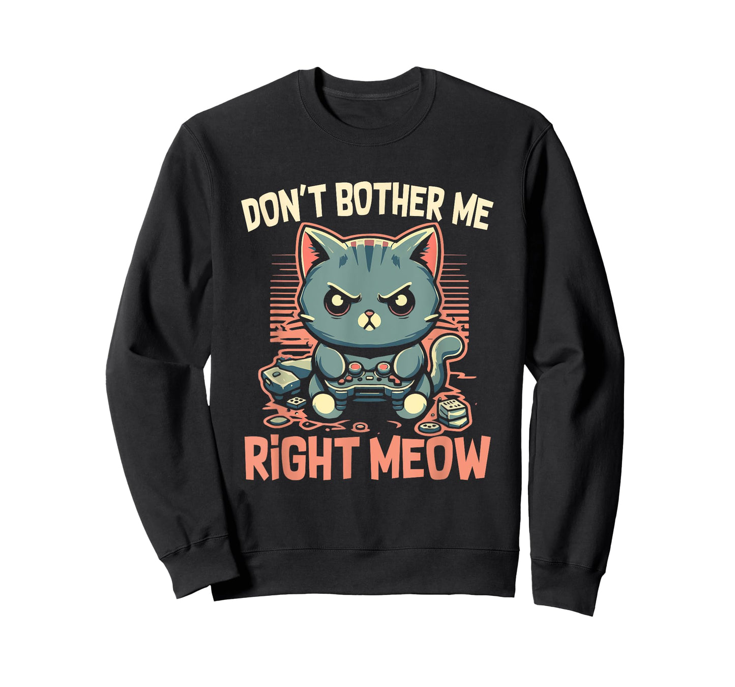 Funny Cat Gamer Don’t Bother Me Right Meow Video Games Lover T-Shirt