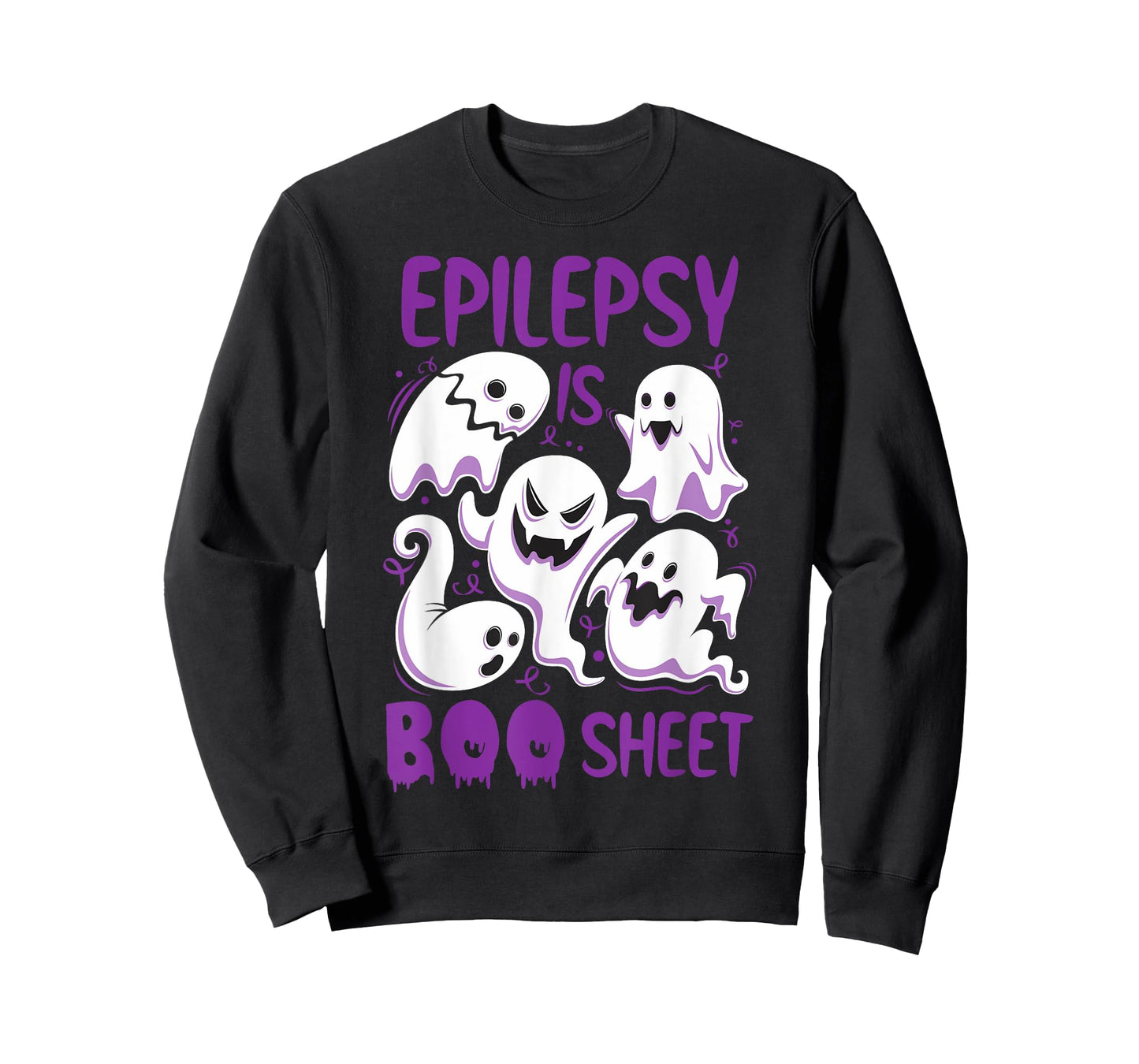 Epilepsy is Boo Sheet Purple Boos Funny Halloween Ghost T-Shirt