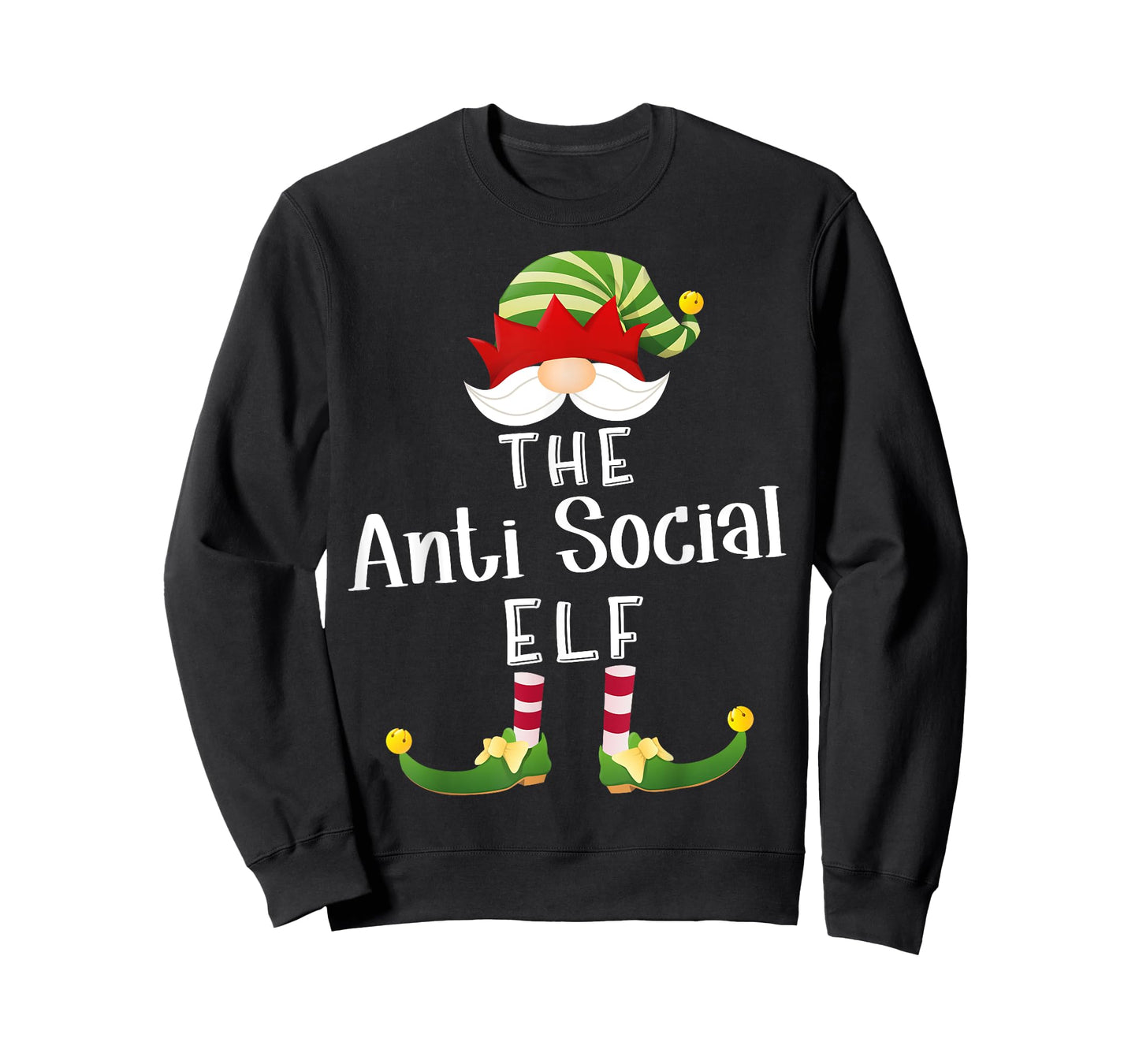 Anti Social Elf Group Christmas Funny Pajama Party T-Shirt