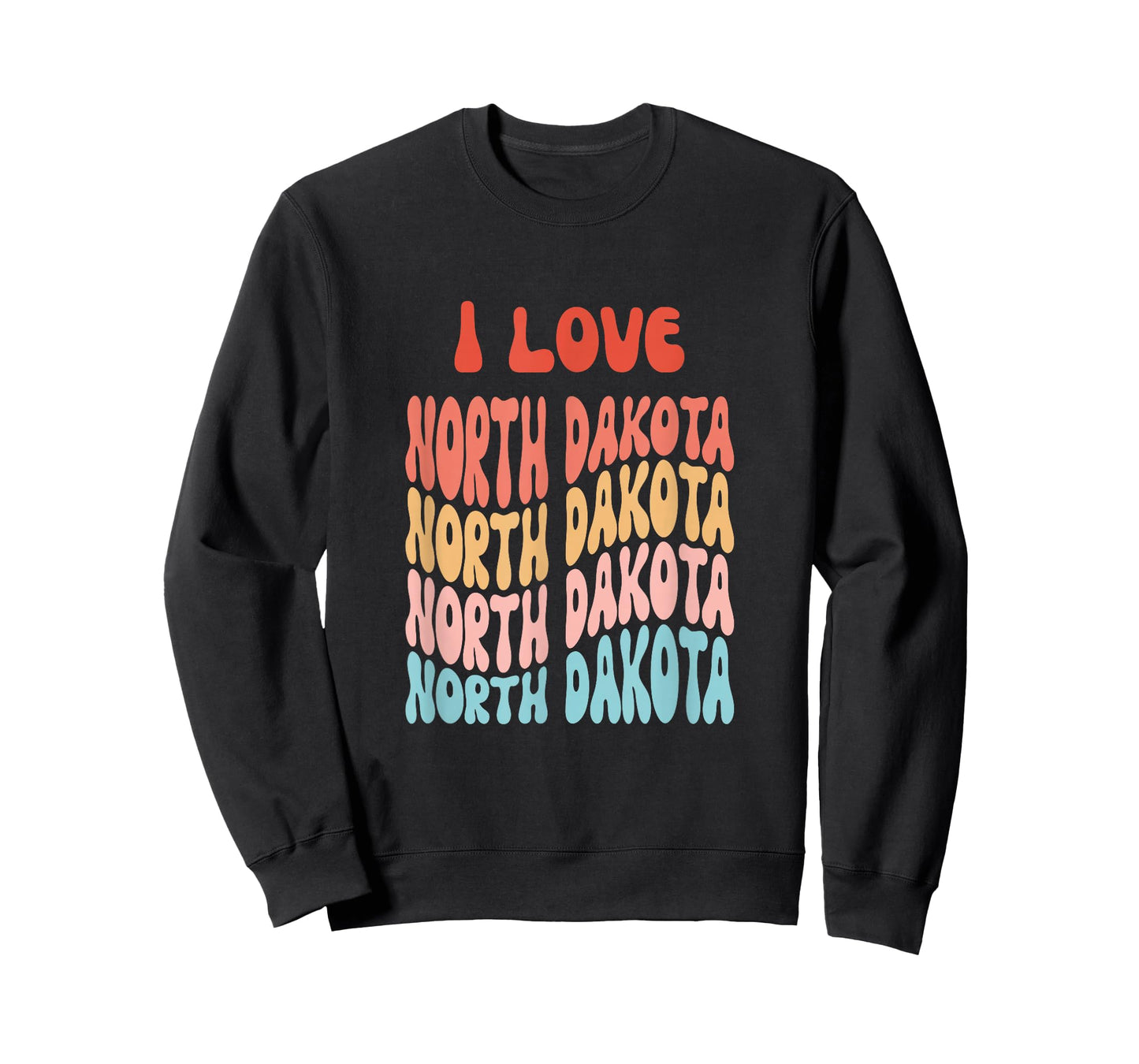 I love North Dakota - Retro State of North Dakota USA T-Shirt