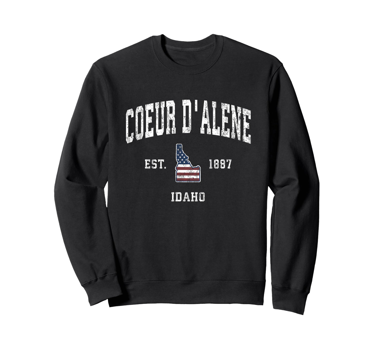 Coeur d'Alene Idaho ID Vintage American Flag Sports Design T-Shirt