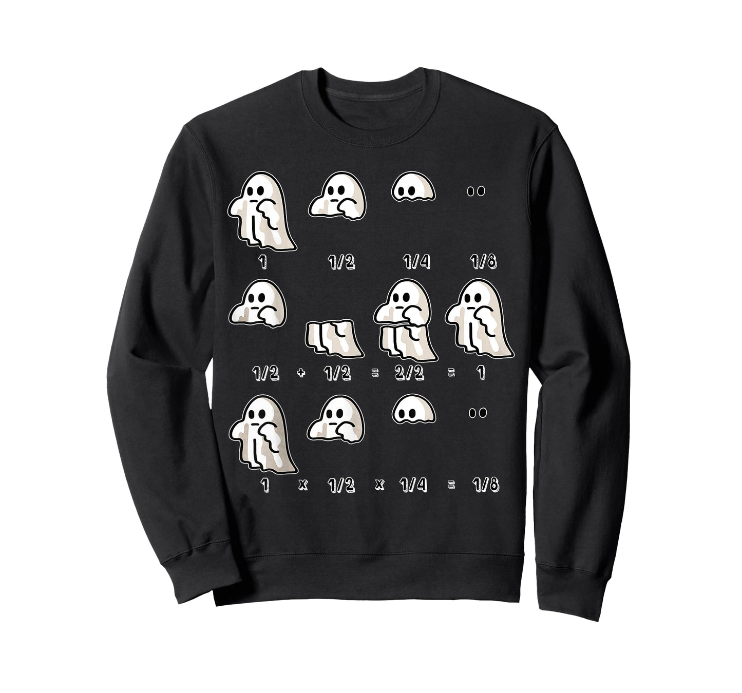 Fractions Math Teacher Ghost Math Halloween Humorous T-Shirt