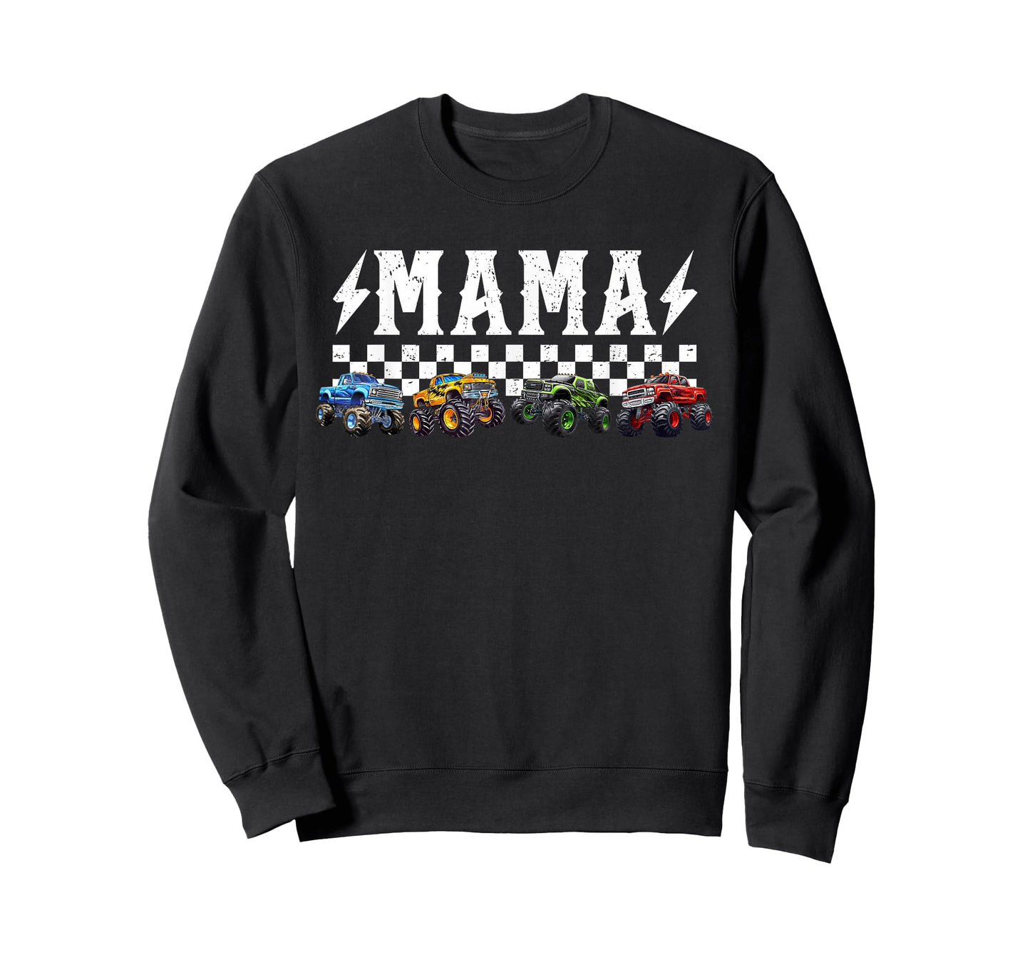 Mama Retro Monster Truck Family Crew Birthday Matching T-Shirt