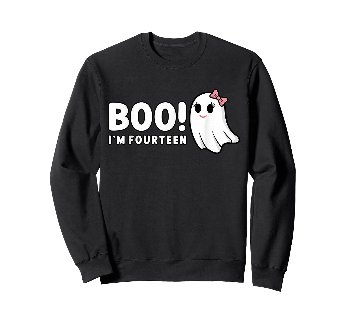 Boo Im Fourteen Cute 14 Year Old Girl Ghost Halloween B Day T-Shirt