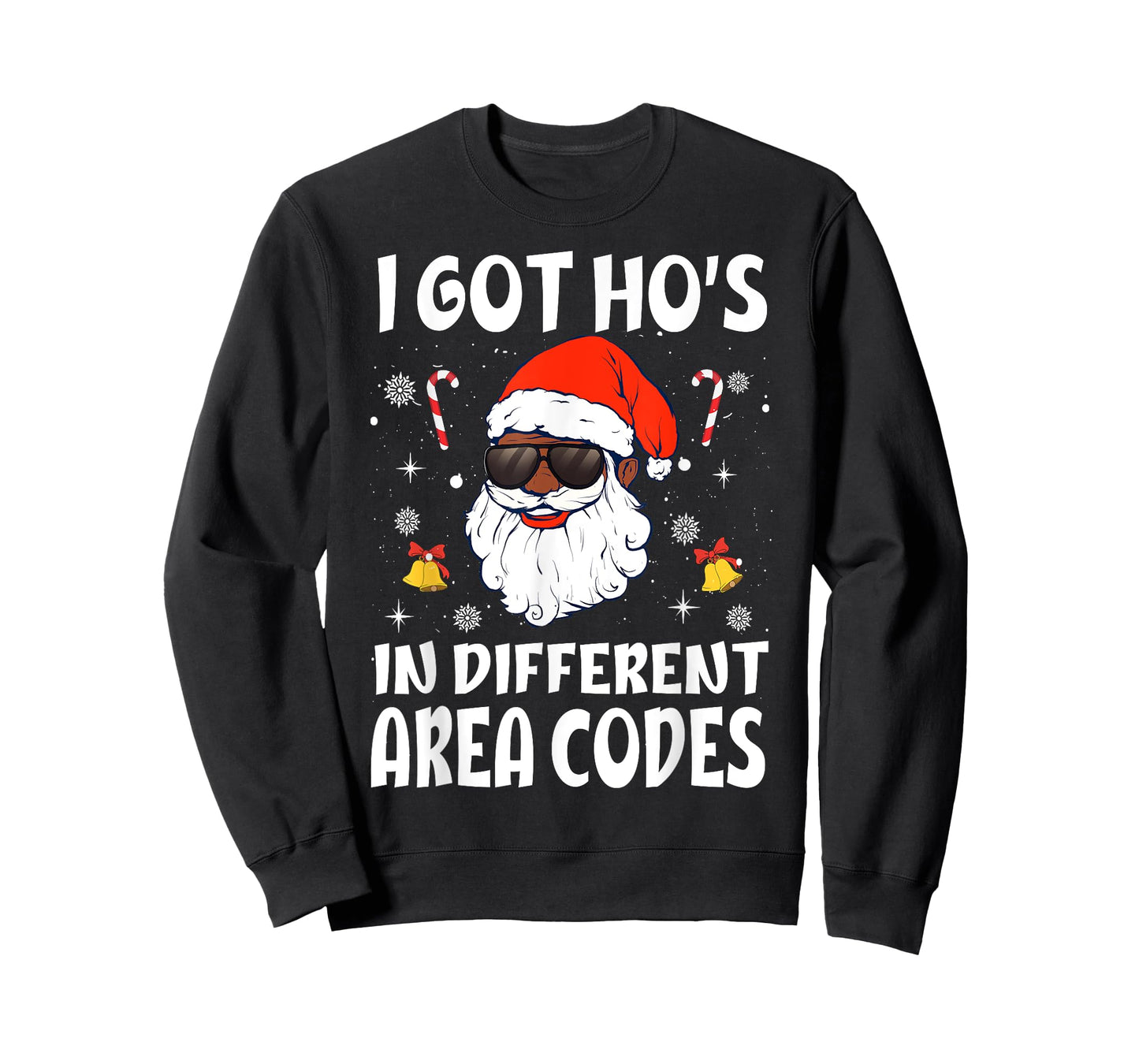 I Got Hos In Different Area Codes Afro American Santa Claus T-Shirt