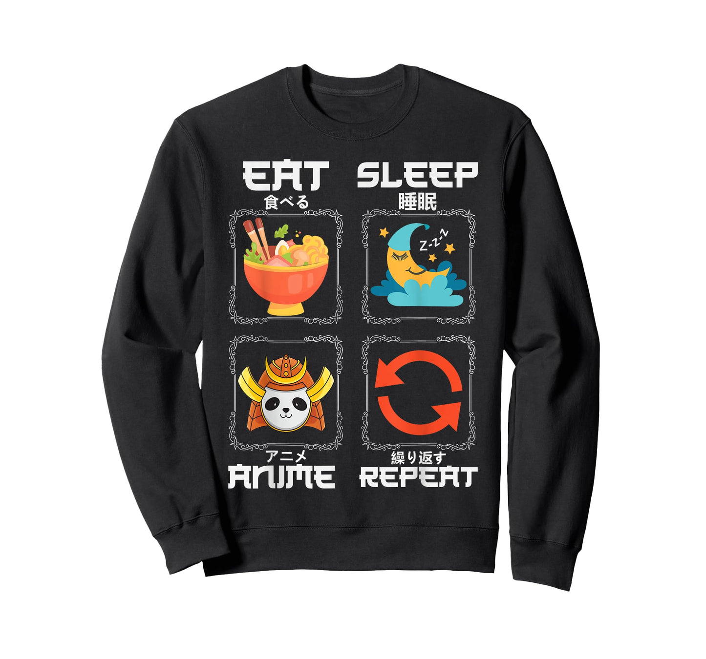 Eat Sleep Anime Repeat Graphic For Anime Fans T-Shirt