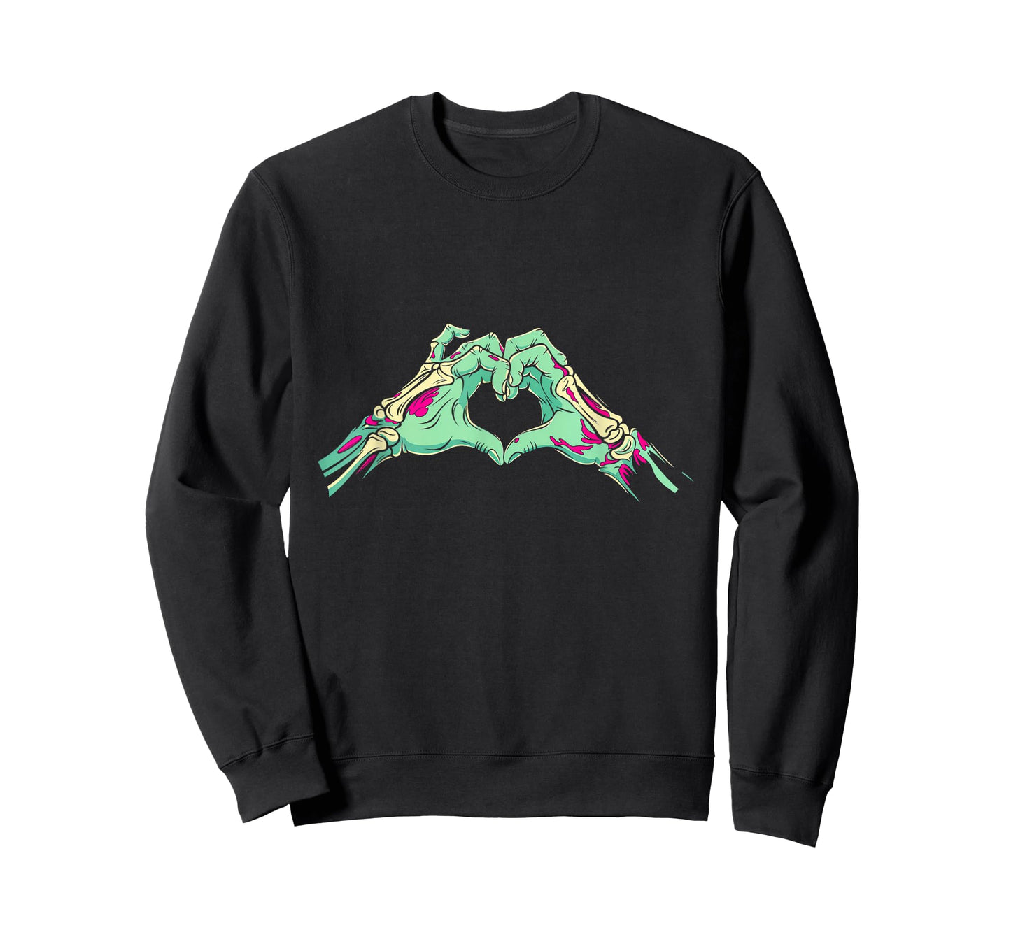 Zombie Hands Heart Love Skeleton Horror Tattoos T-Shirt