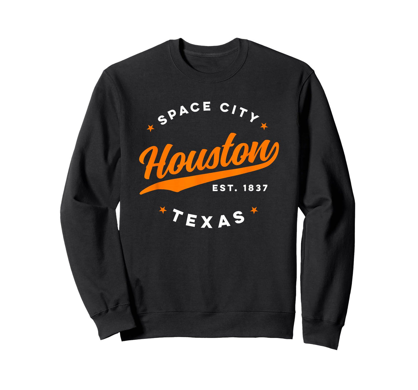 Vintage Houston Texas Space City Orange Text T-Shirt