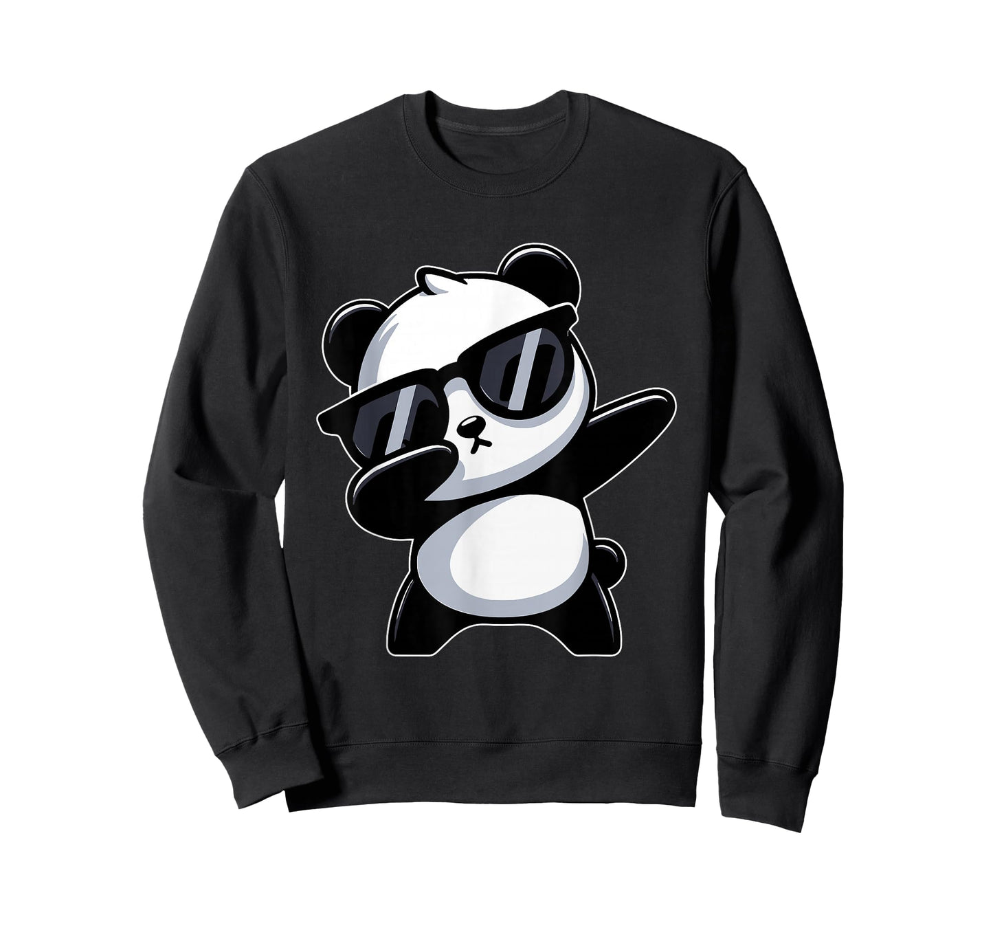 Funny Dabbing Panda With Sunglasses, Cool Panda Dab Dance T-Shirt, Small, Black
