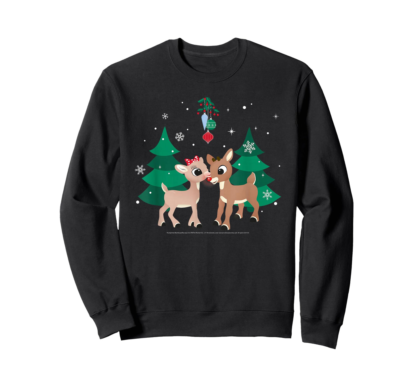 Rudolph and Clarice Fawn'd of You Mistletoe Retro Christmas T-Shirt