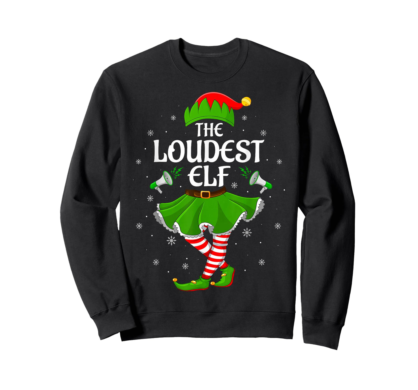 Loudest Elf Christmas Family Girls Women Elf Squad Xmas T-Shirt