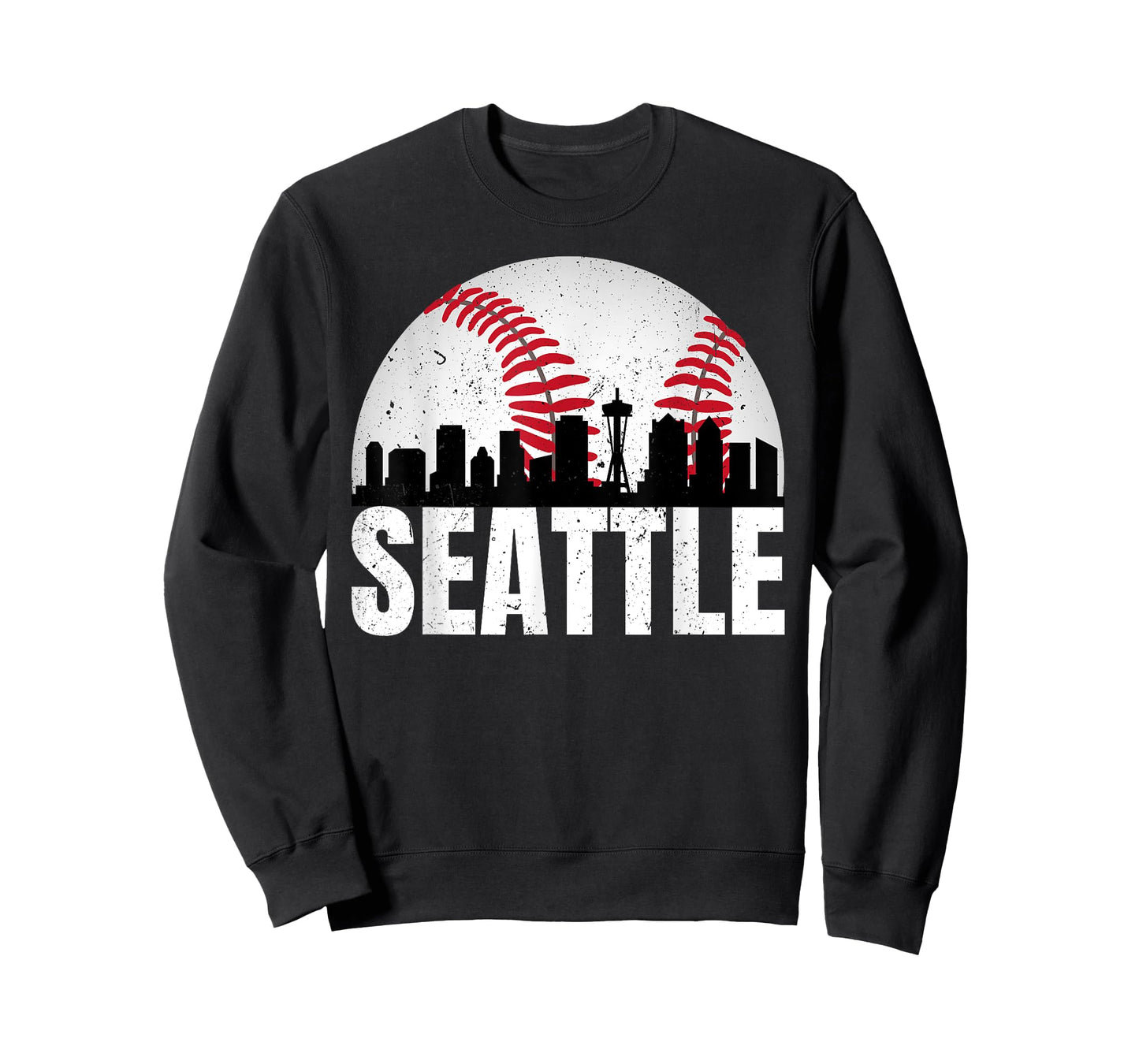 Vintage Seattle Skyline Baseball Retro Cityscap Washington T-Shirt