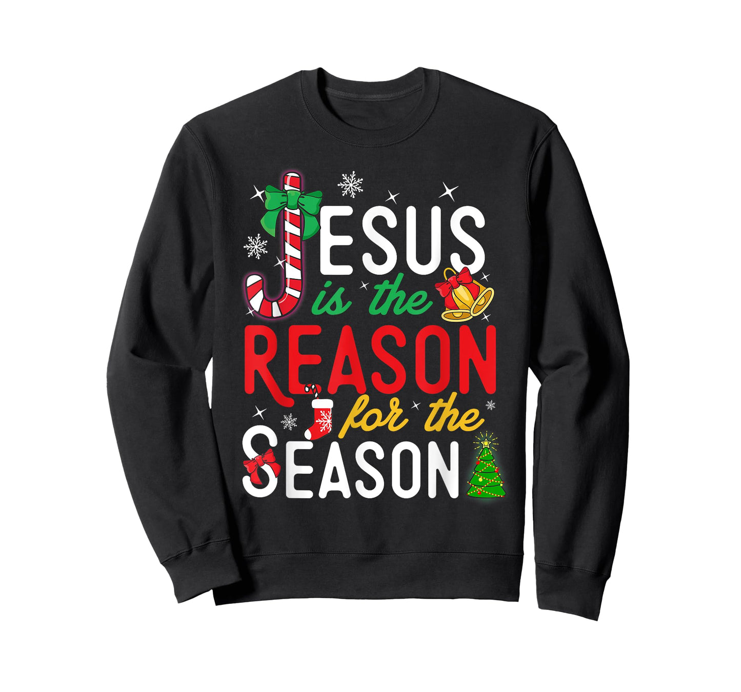 Jesus Is The Reason For Christmas Christian Xmas Stocking T-Shirt