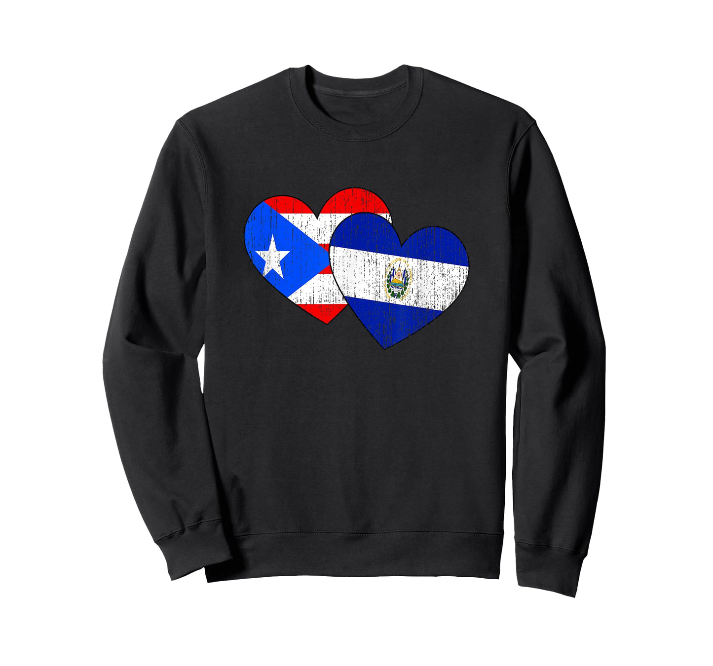 Half Salvadorian And Puerto Rican Rico El Salvador Flag Love T-Shirt