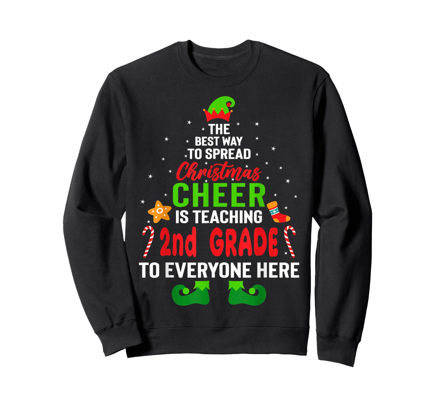 The Best Way to Spread Christmas Cheer Teaching 2nd Grade T-Shirt