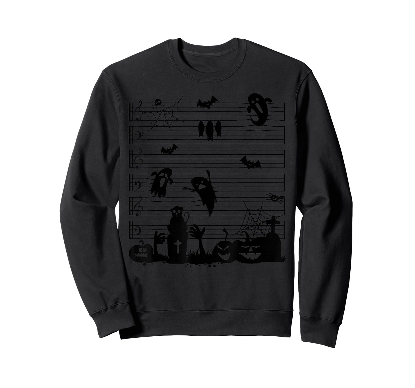 Halloween Music Note Clefs Spooky Ghost For Music Teacher T-Shirt
