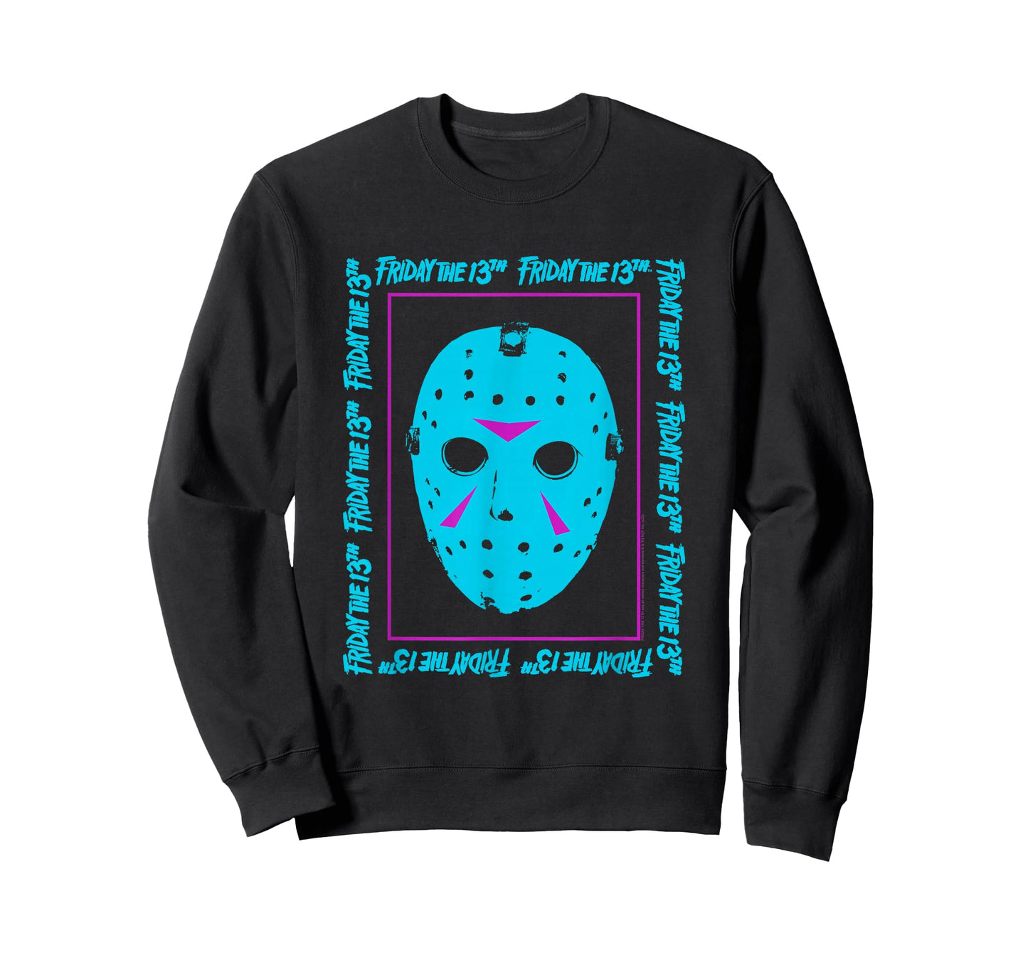 Friday The 13th Blue Mask Neon Summerween Horror Movie T-Shirt