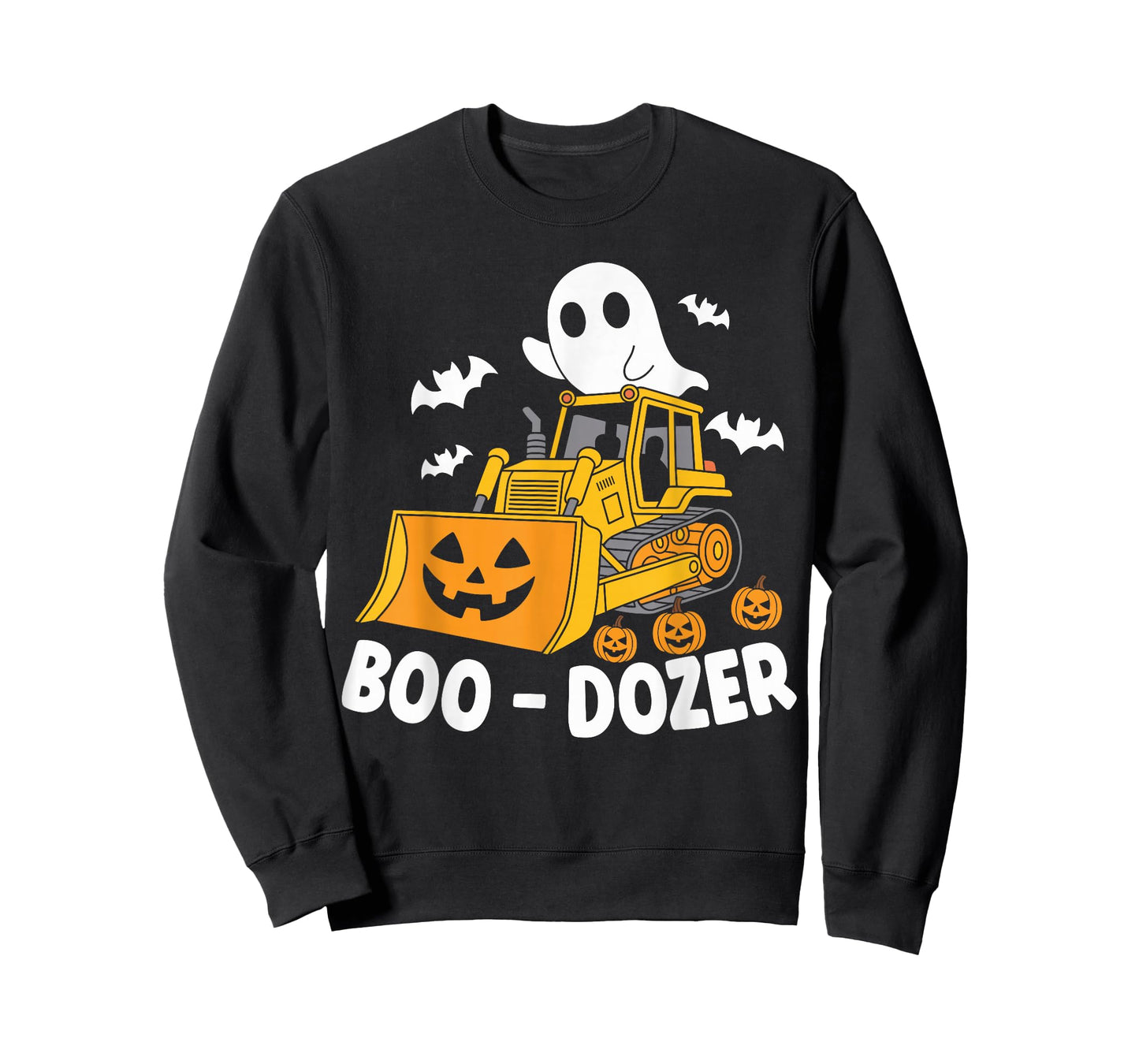 Funny Halloween Bulldozer Ghost Cute Spooky Pumpkin Tractor T-Shirt
