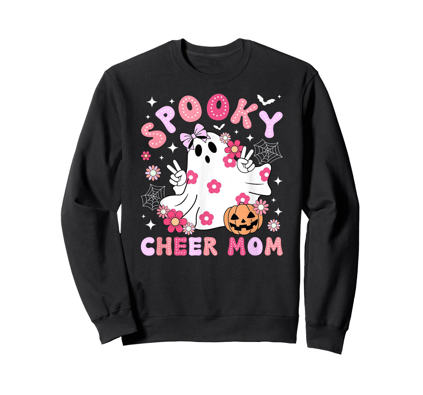 Spooky Cheer Mom Halloween Cheerleader Mama Cheerleading Mom T-Shirt