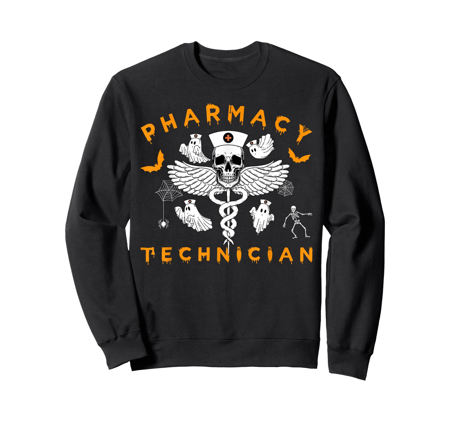 Pharmacy Technician Skull Ghost Spooky Pharmacist Halloween T-Shirt
