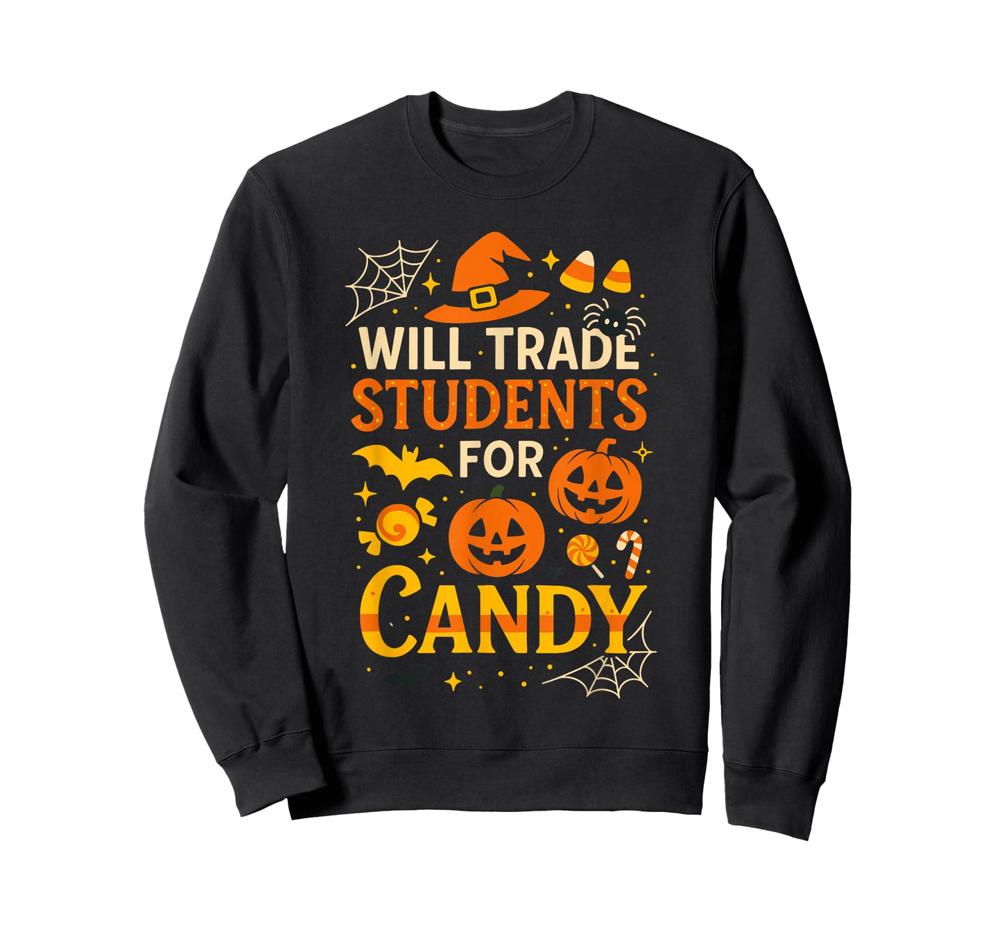 Will Trade Students for Candy Shirt, Funny Pumpkin Teacher T-Shirt