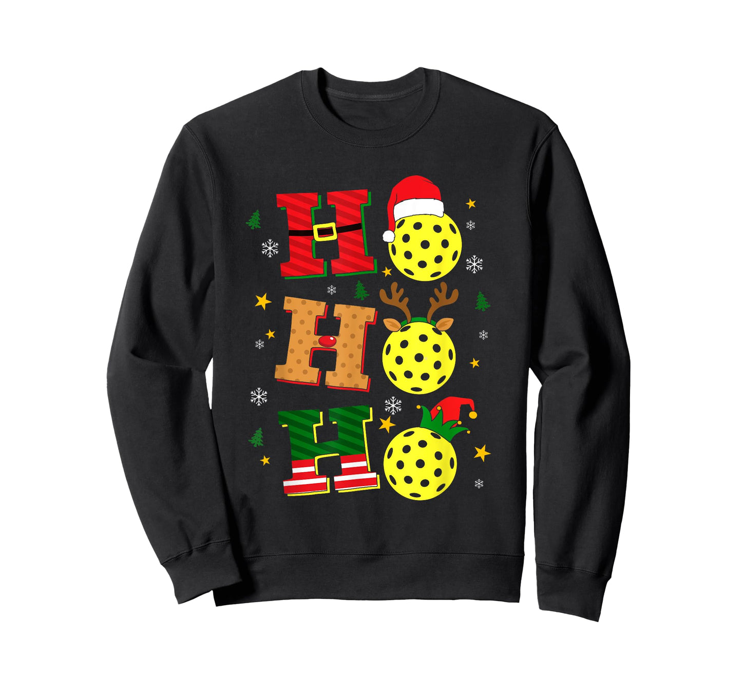 Christmas Pickleball Ho Ho Ho Paddle Sports Players Holiday T-Shirt