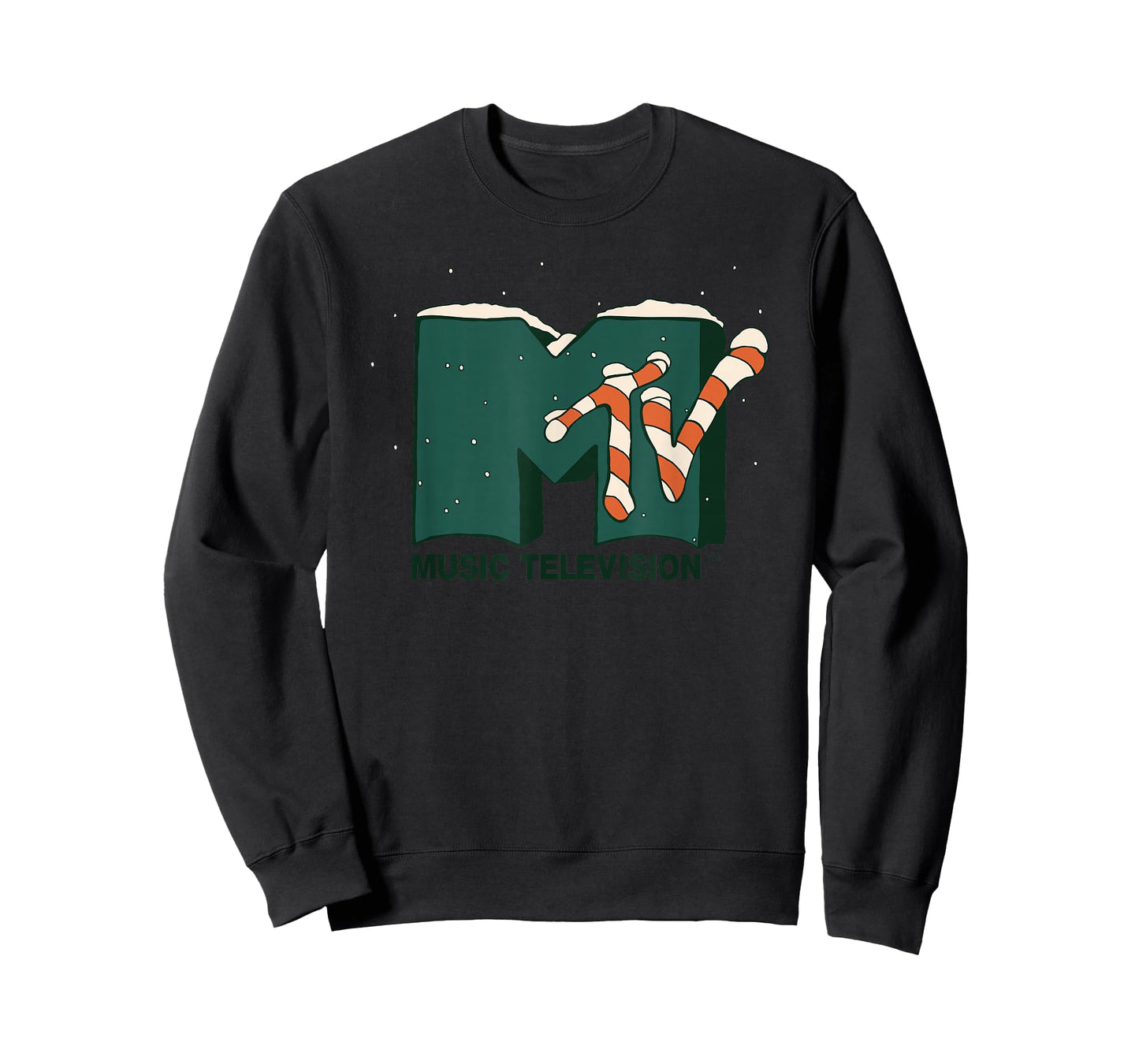 MTV Christmas Candy Cane Snowdrop Music Television T-Shirt
