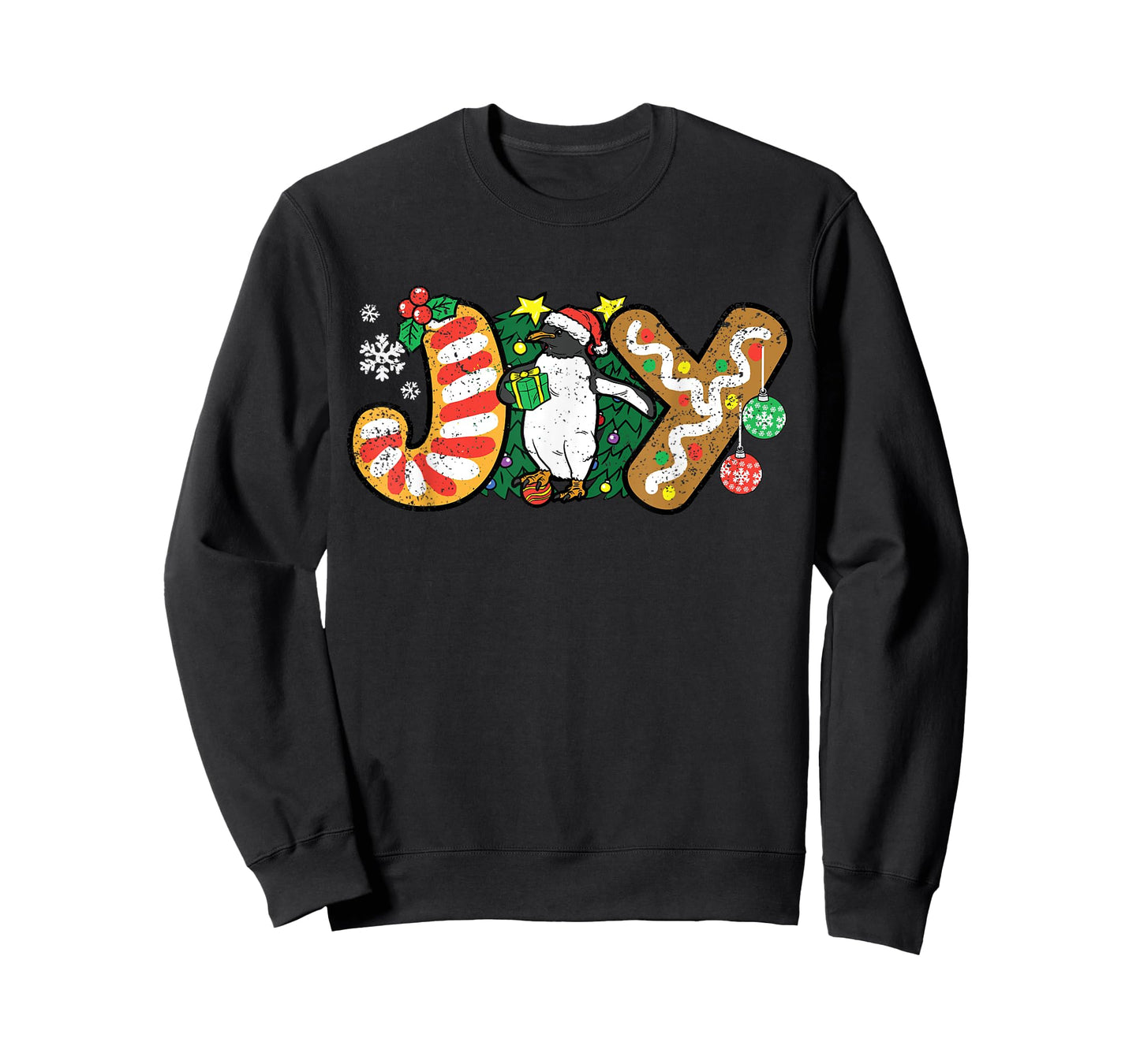 Penguin Joy Christmas Pajama X-mas Snowflakes Winter Holiday T-Shirt