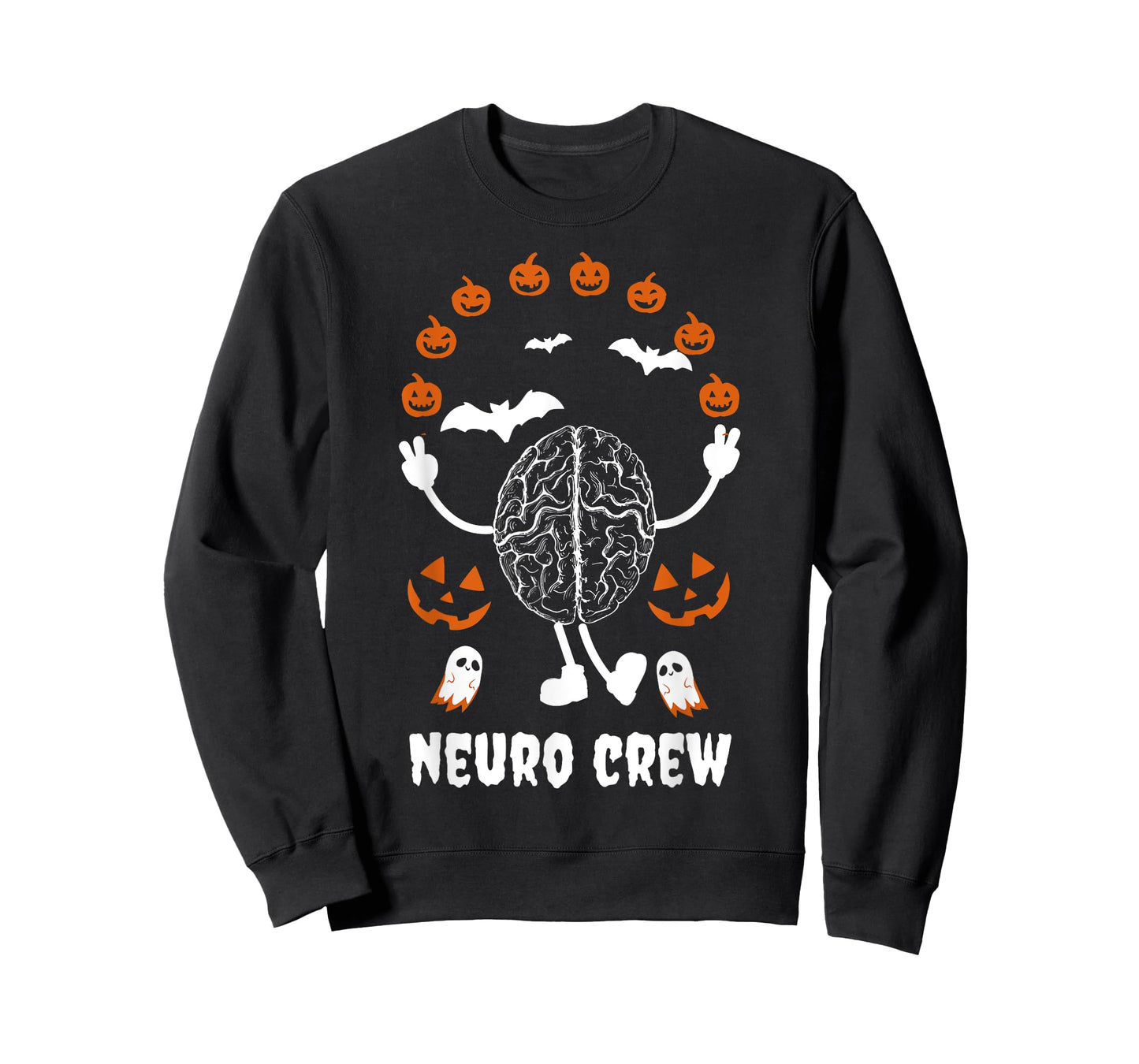 Neuro Nurse Crew Halloween Anatomical Brain Anatomy Pumpkins T-Shirt