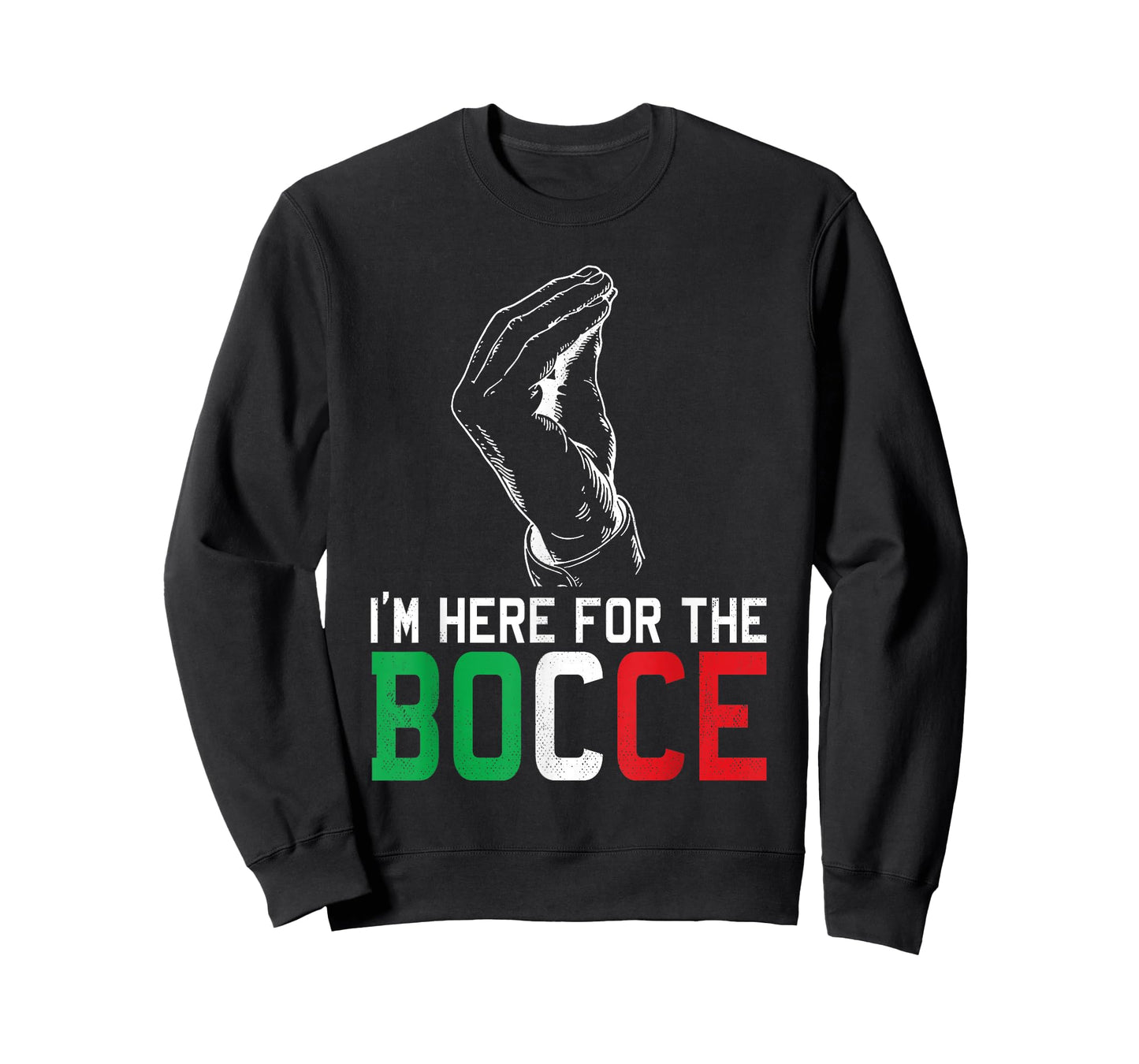 Hand Sign Italian Colors Here For The - Funny Bocce Ball T-Shirt