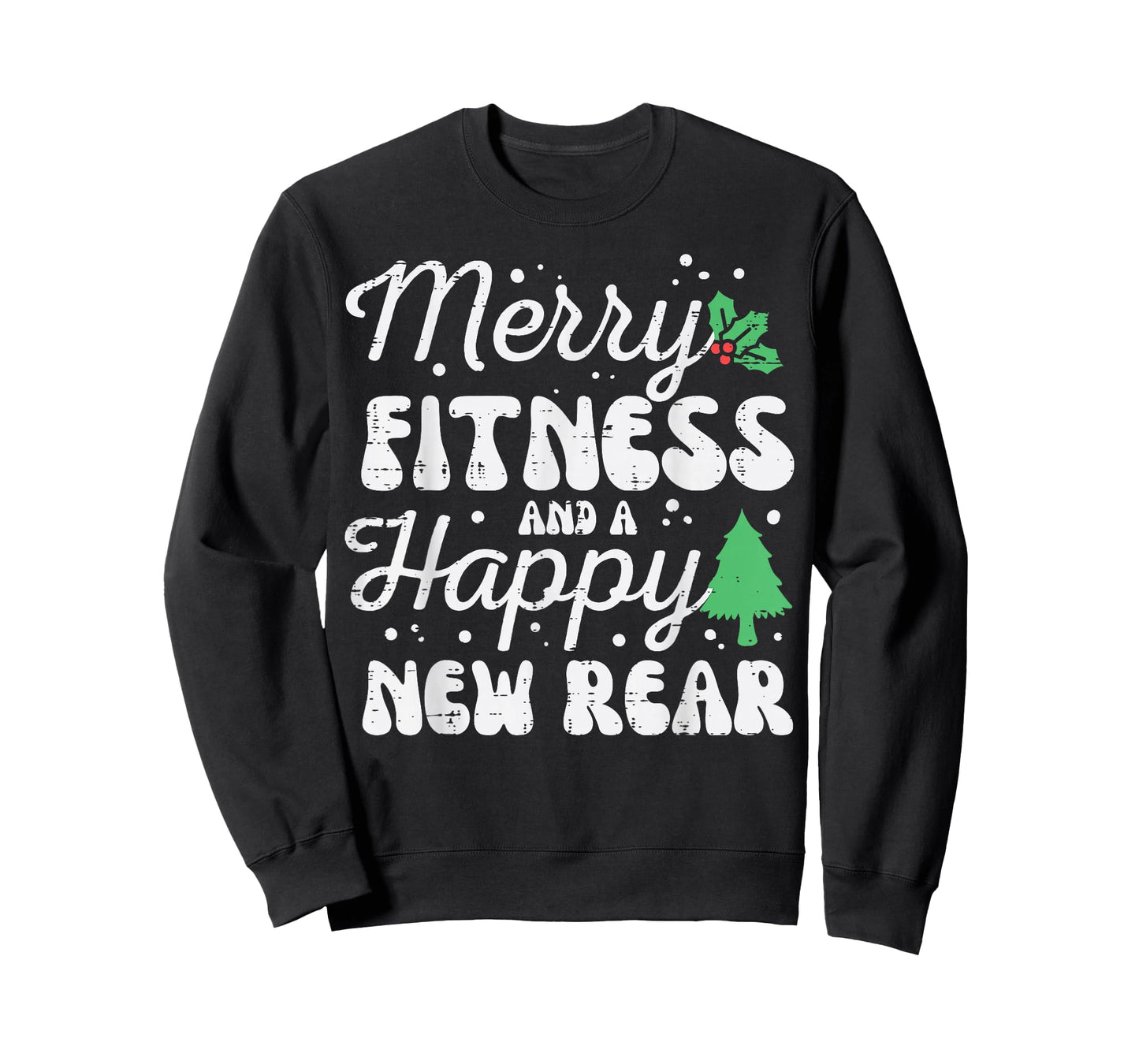 Christmas Merry Fitness Happy New Rear Xmas Workout Women T-Shirt