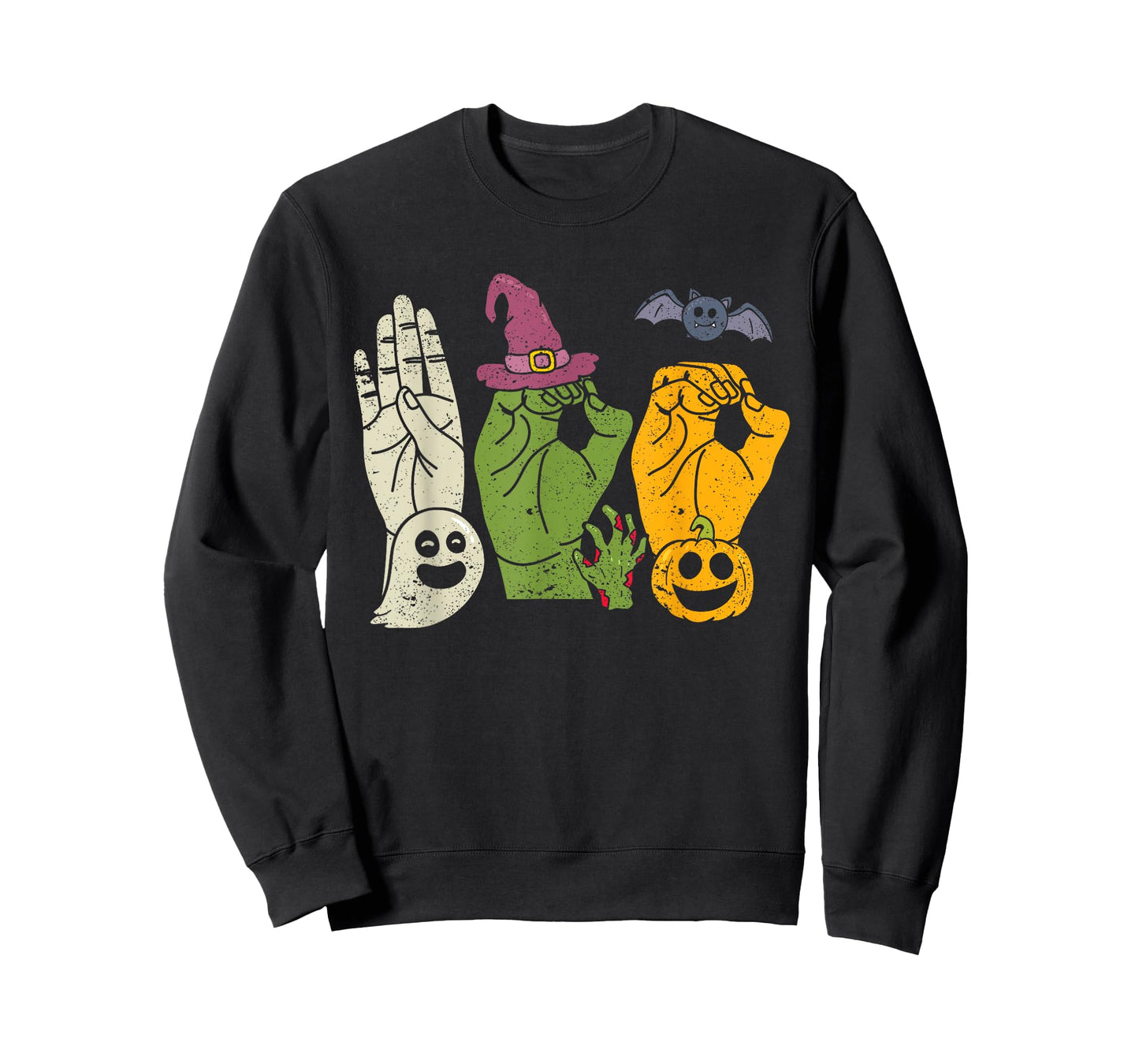 Boo Hands American Sign Language Pride ASL Halloween Witch T-Shirt