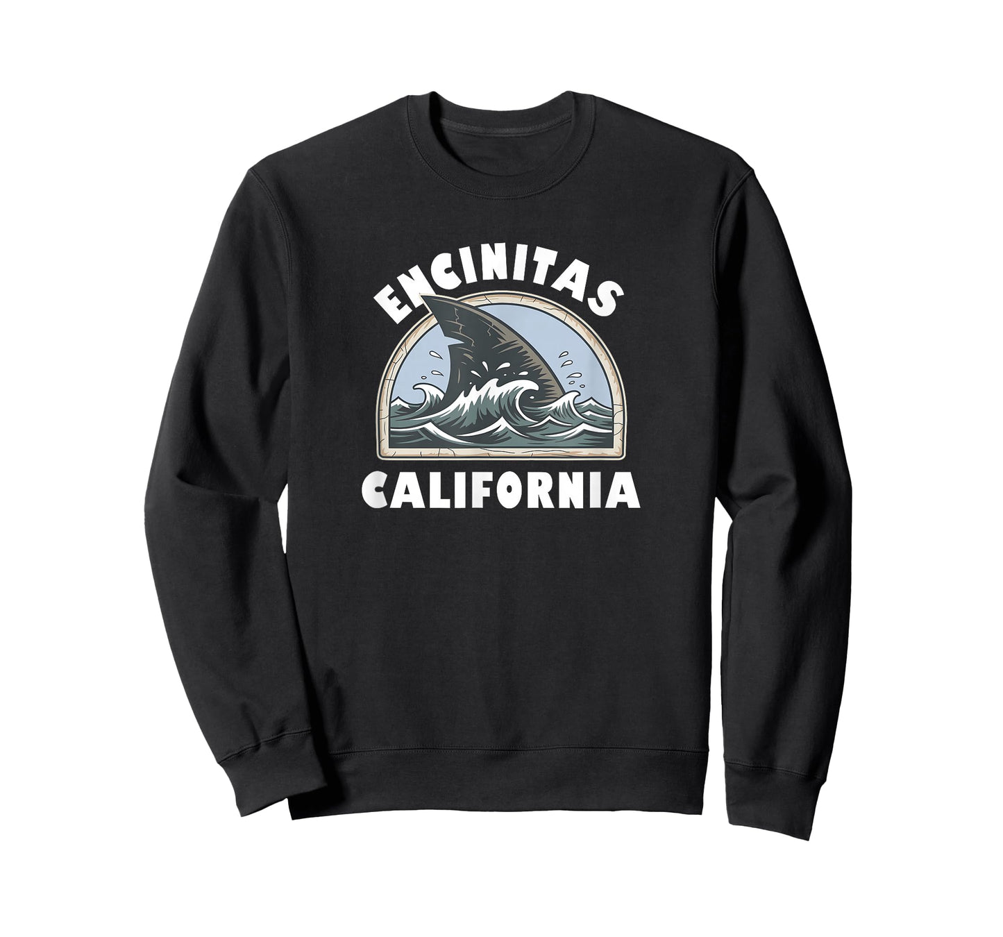 Encinitas California Swimming Shark Fin Vacation Souvenir T-Shirt