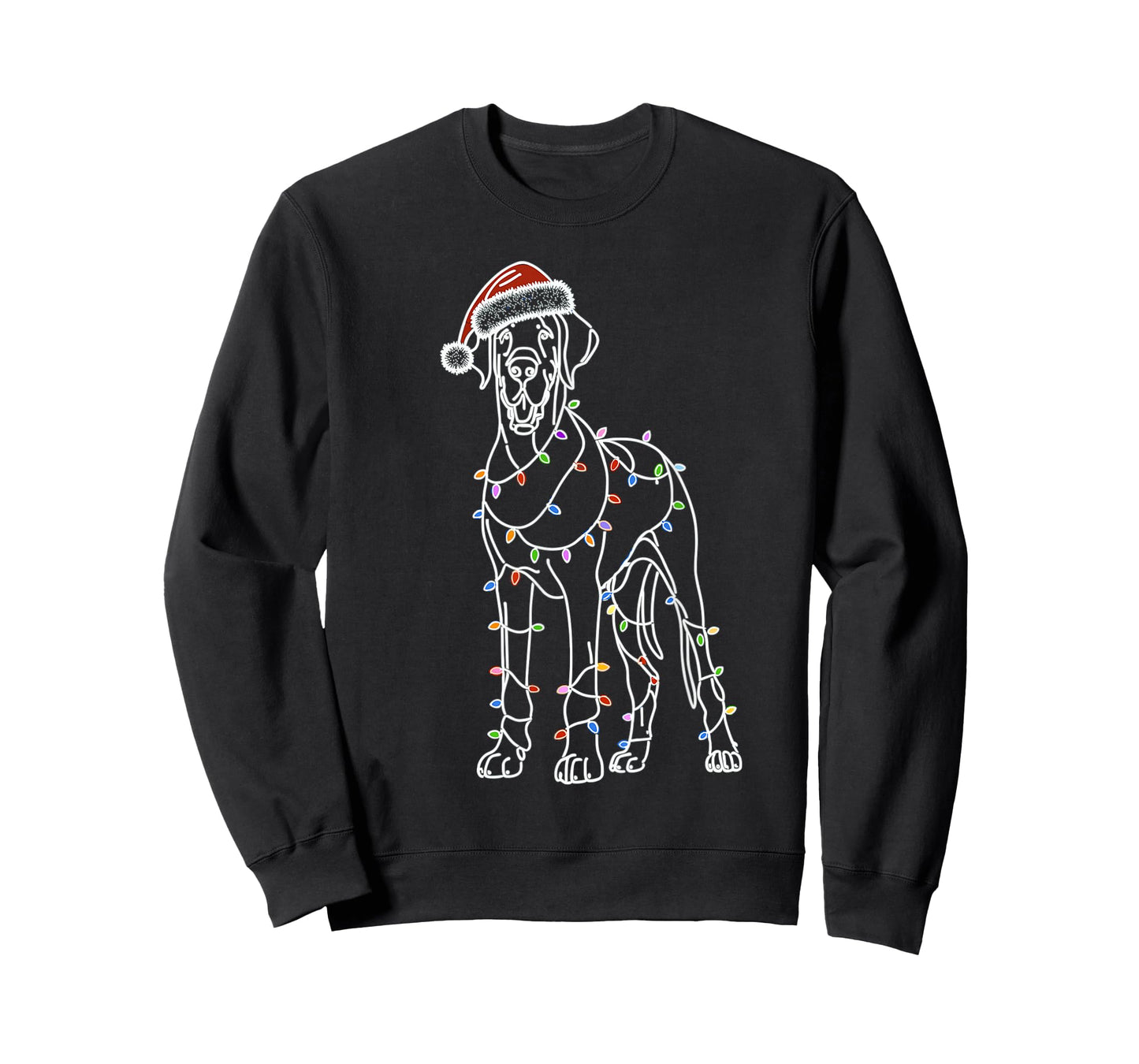 Great Dane Funny Santa Christmas Tree Lights, Pajamas Mom T-Shirt