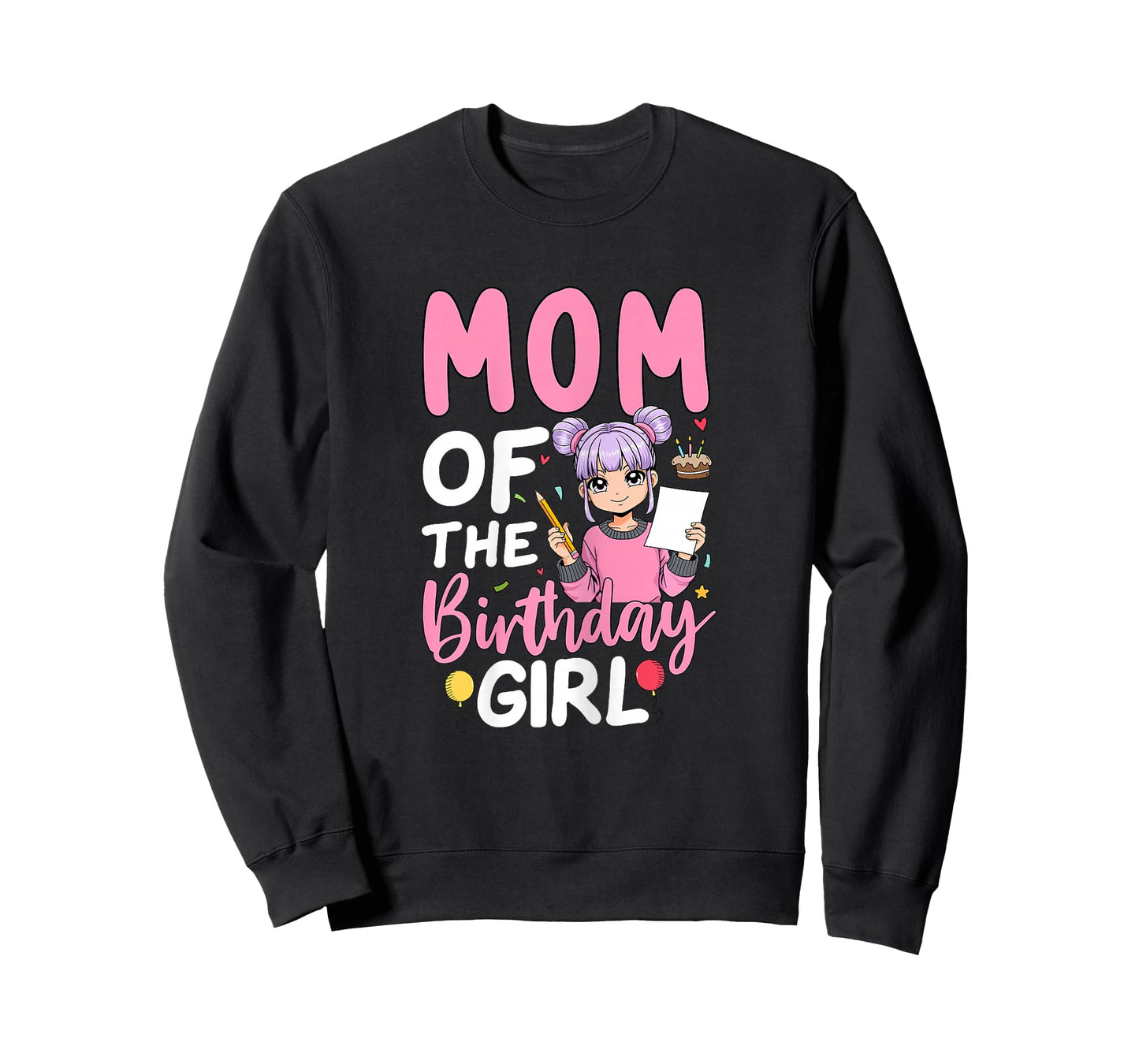 Mom Of The Birthday Girl Anime Sketching Girl Birthday T-Shirt