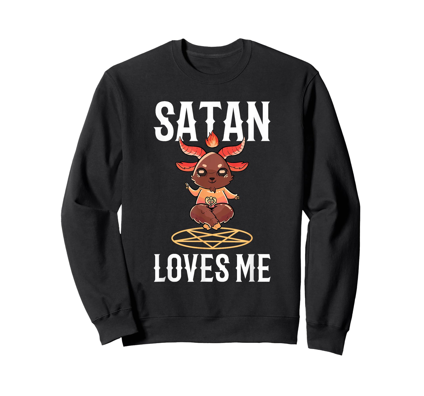 Funny Atheist For Men Baphomet Goat Satan Loves Me T-Shirt